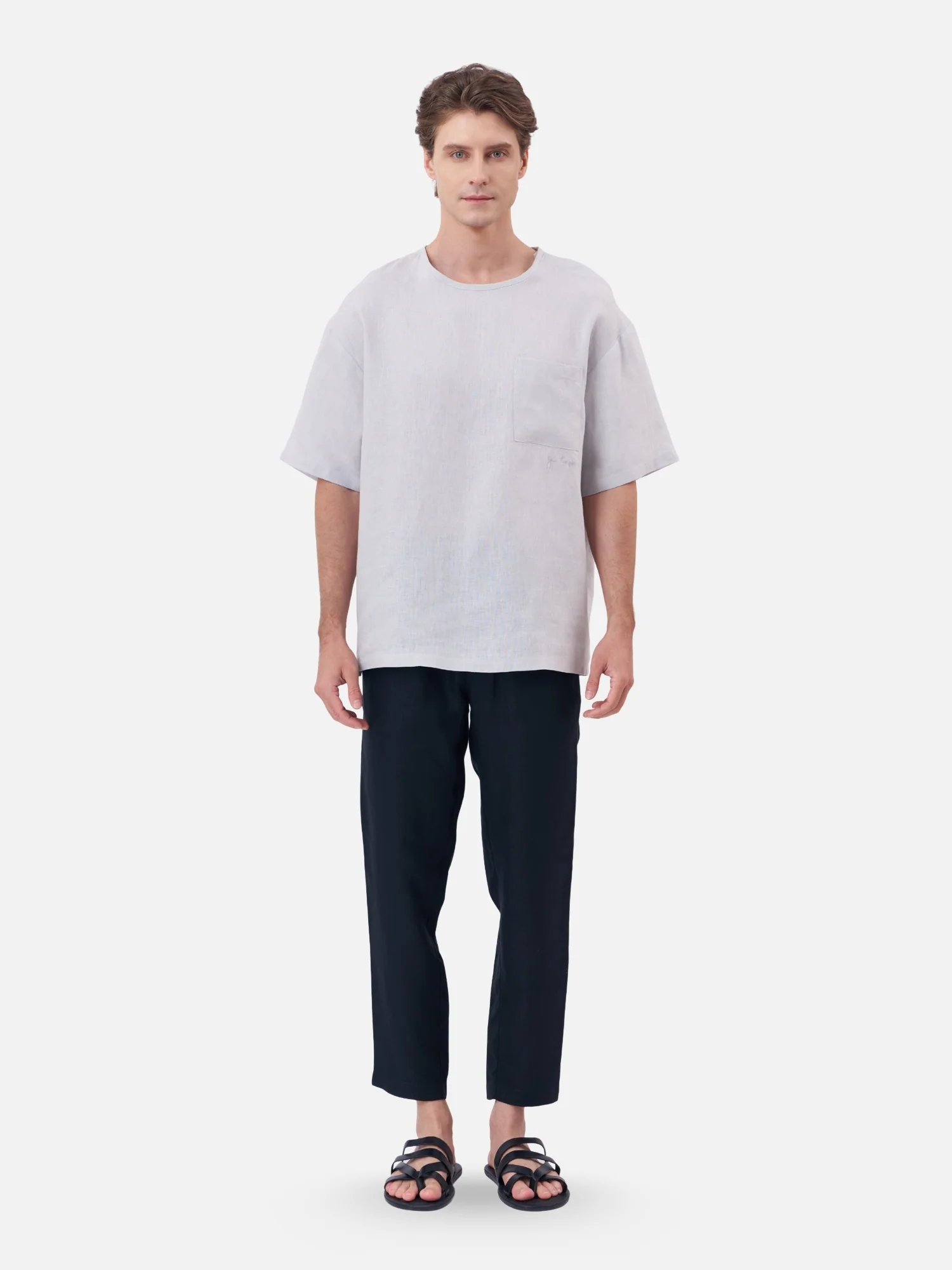 Oversized Linen Shirt with Open Shoulder - Image 4
