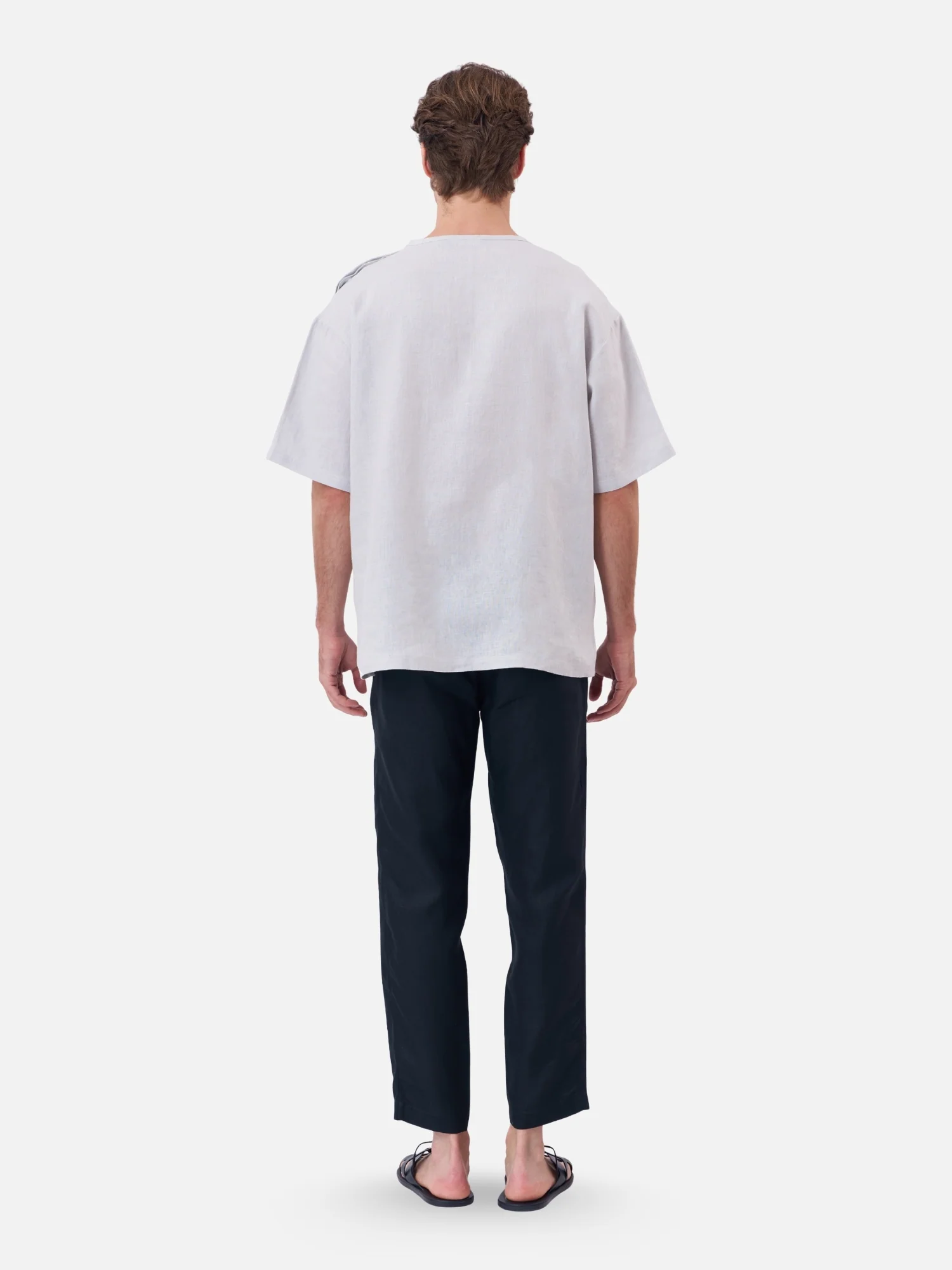 Oversized Linen Shirt with Open Shoulder - Image 5