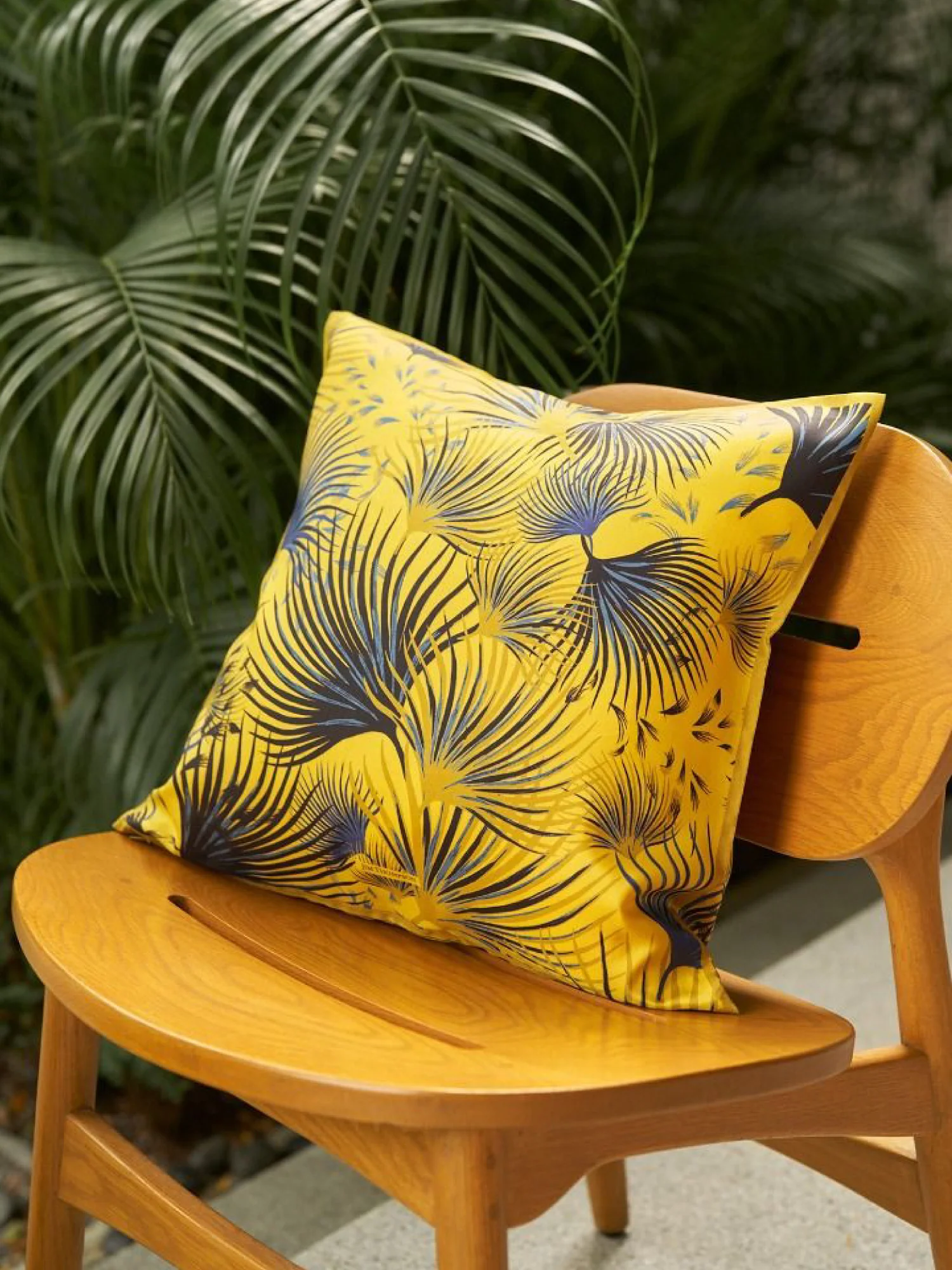 Palm Fireworks Silk Cushion Cover - Image 2