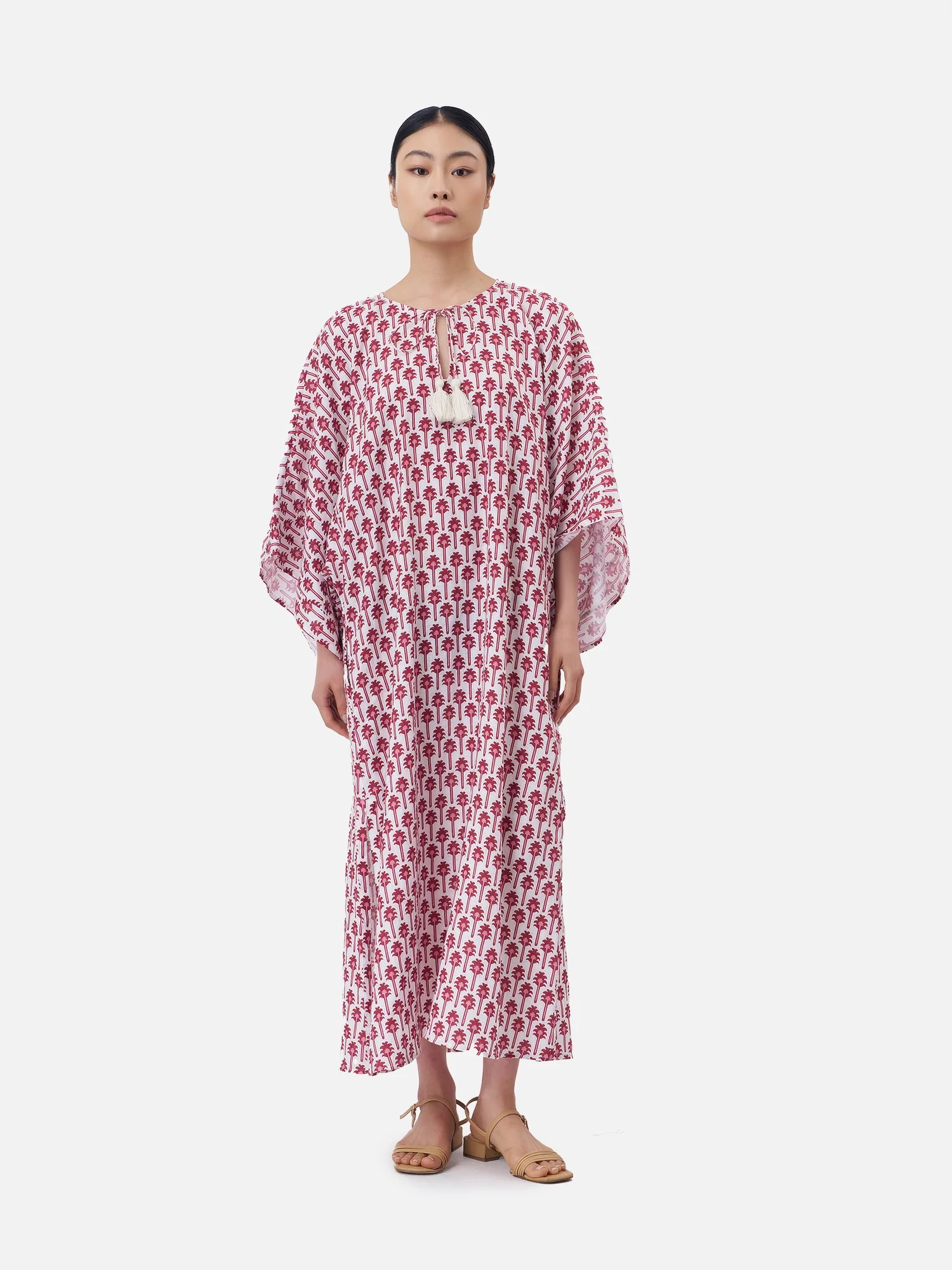 Palm Ikat Kimono Sleeve Kaftan - Image 3