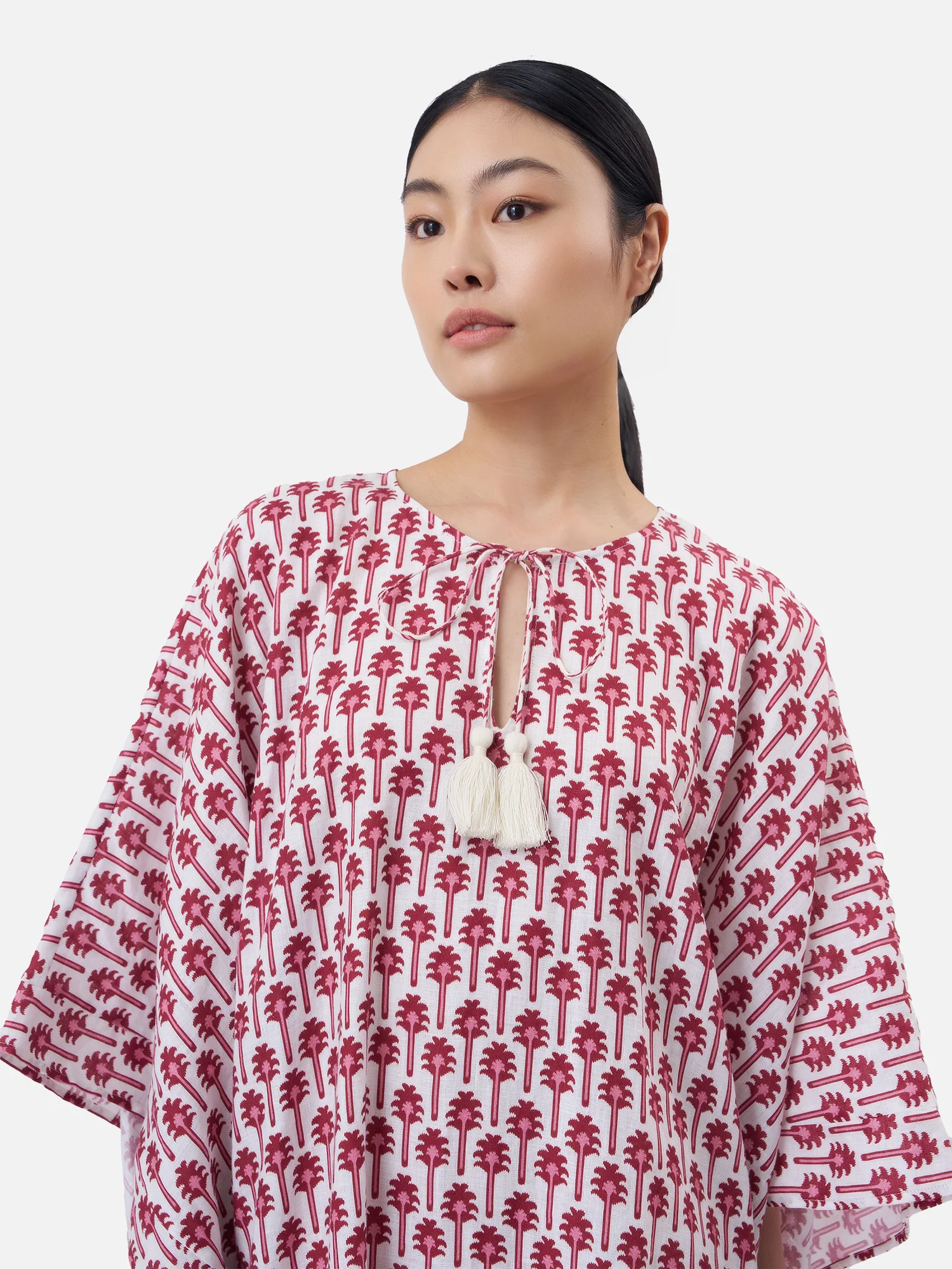 Palm Ikat Kimono Sleeve Kaftan - Image 4