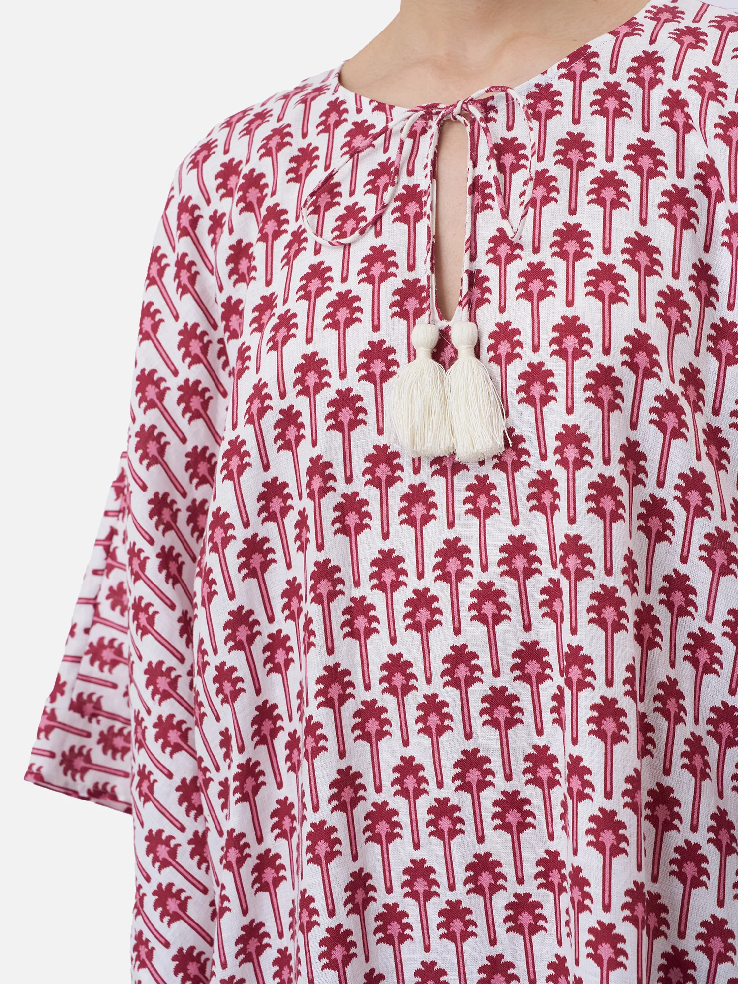 Palm Ikat Kimono Sleeve Kaftan - Image 5