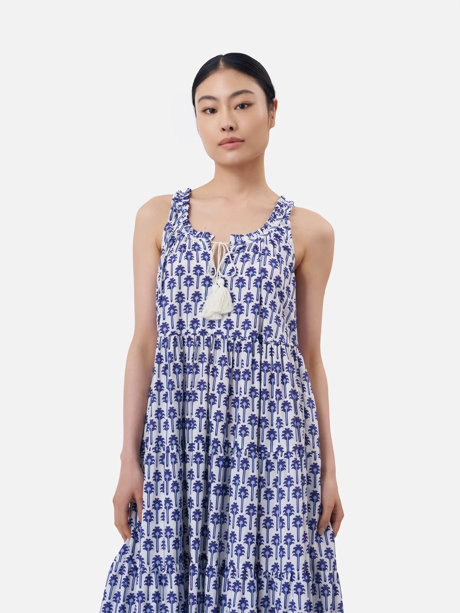 Palm Ikat V-Neck Maxi Dress - Image 3