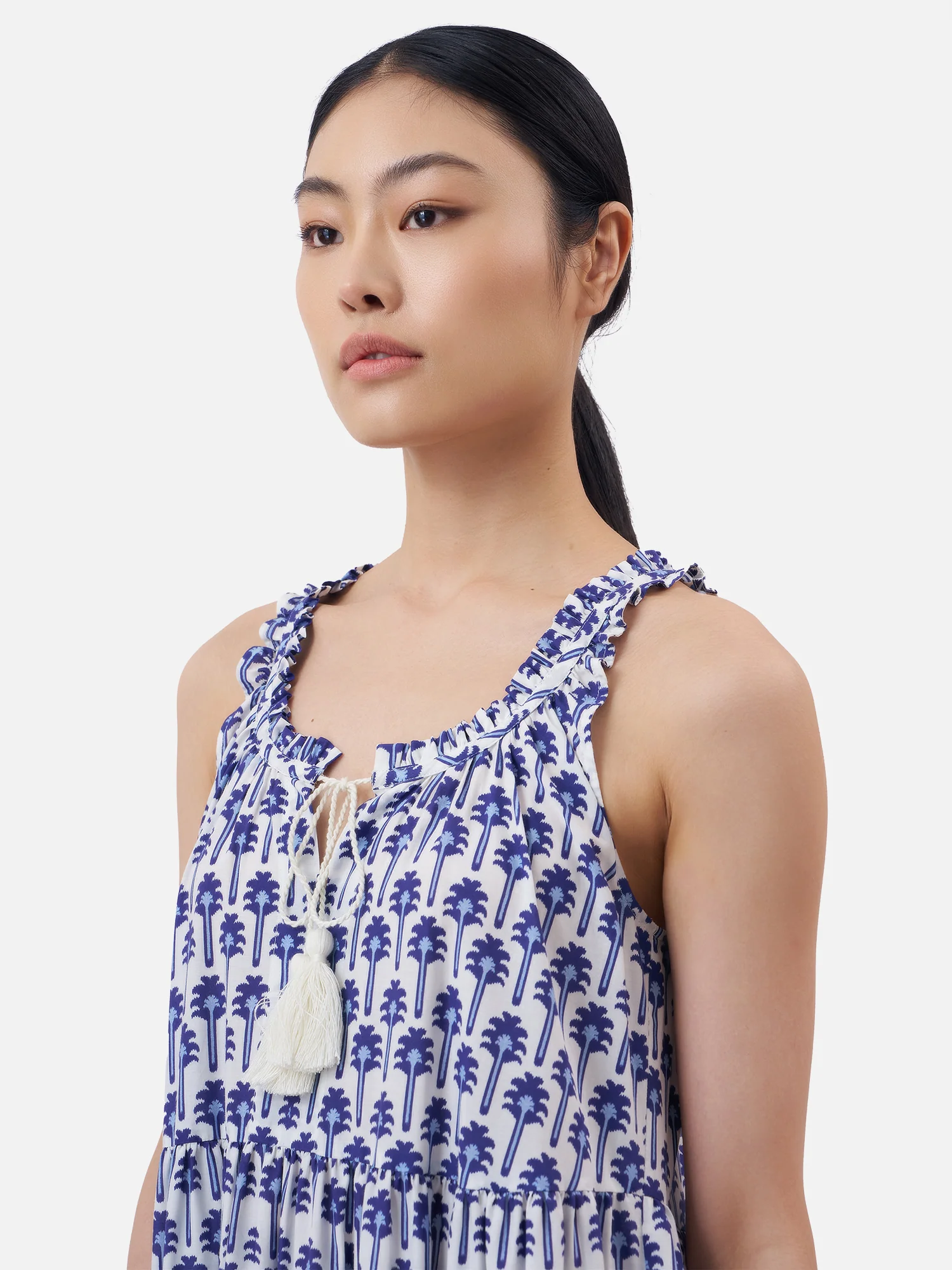 Palm Ikat V-Neck Maxi Dress - Image 4