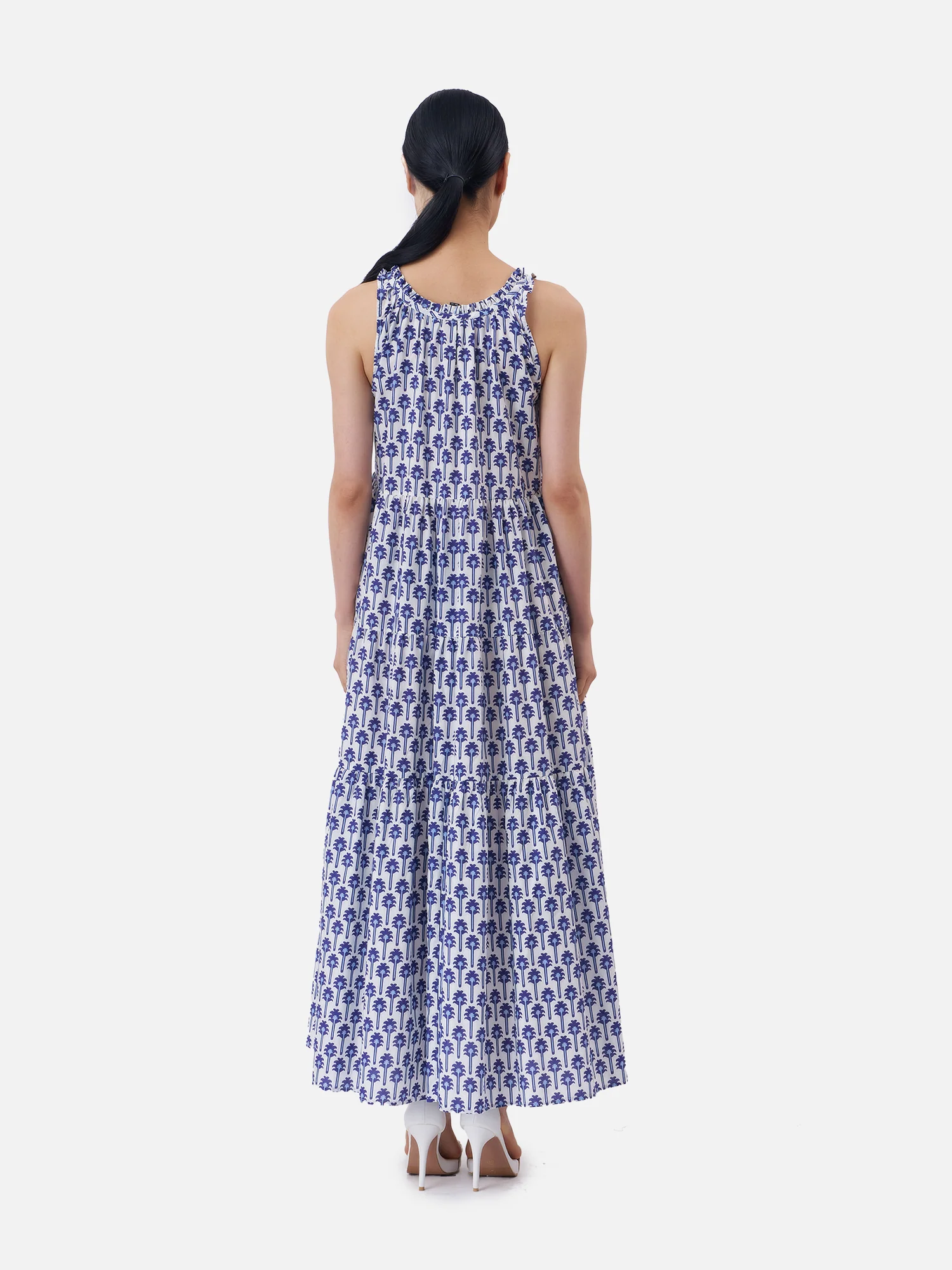 Palm Ikat V-Neck Maxi Dress - Image 5