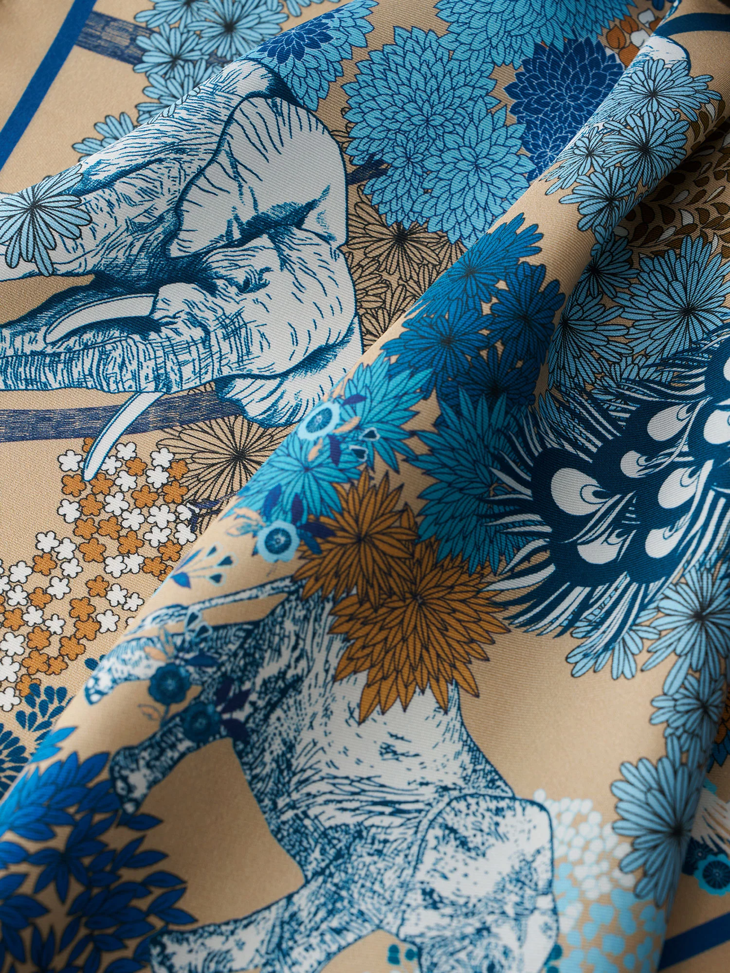 Peacock Trees Silk Napkin - Image 2
