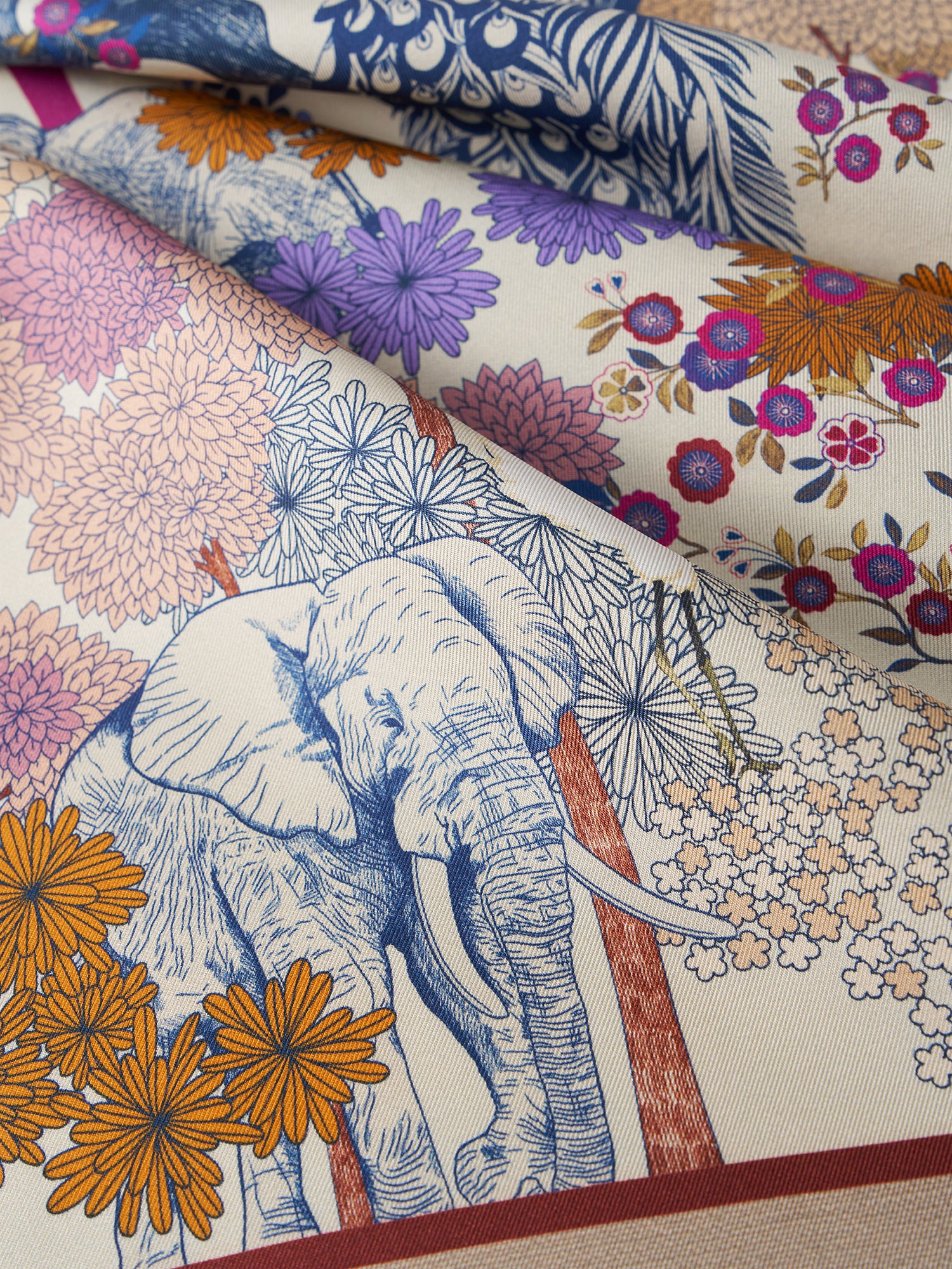 Peacock Trees Silk Napkin - Image 2
