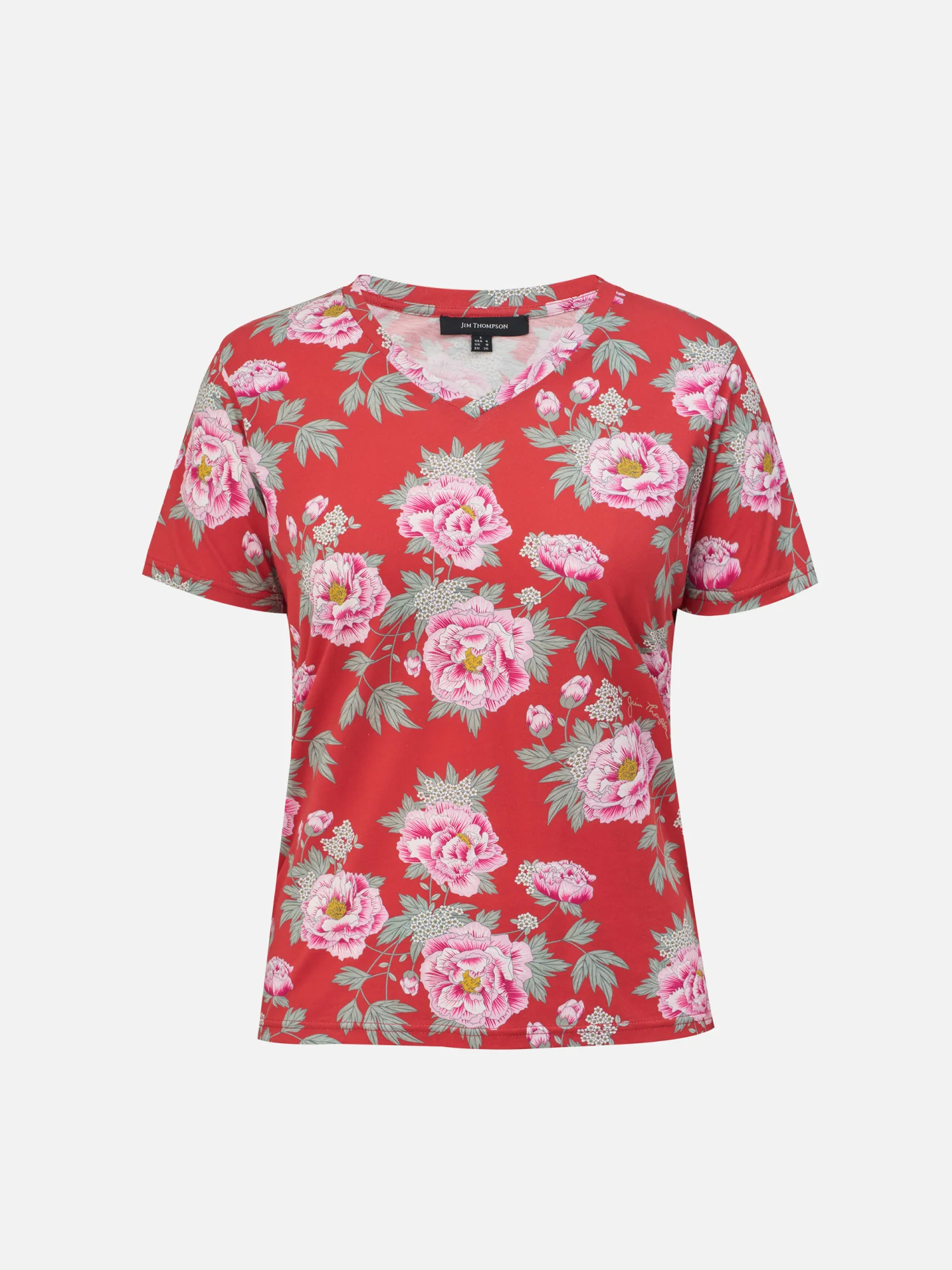 Peony V-Neck T-Shirt - Image 2