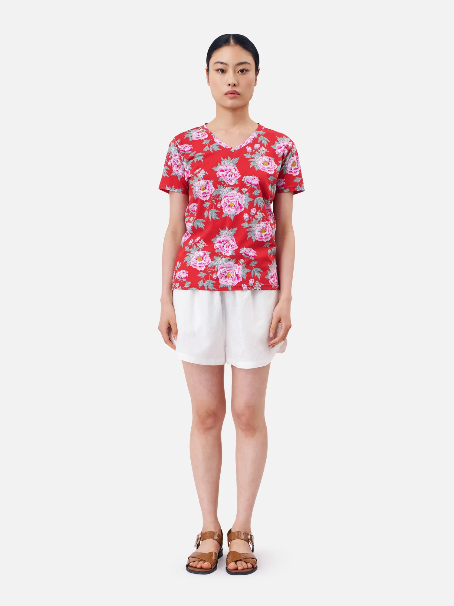 Peony V-Neck T-Shirt - Image 3