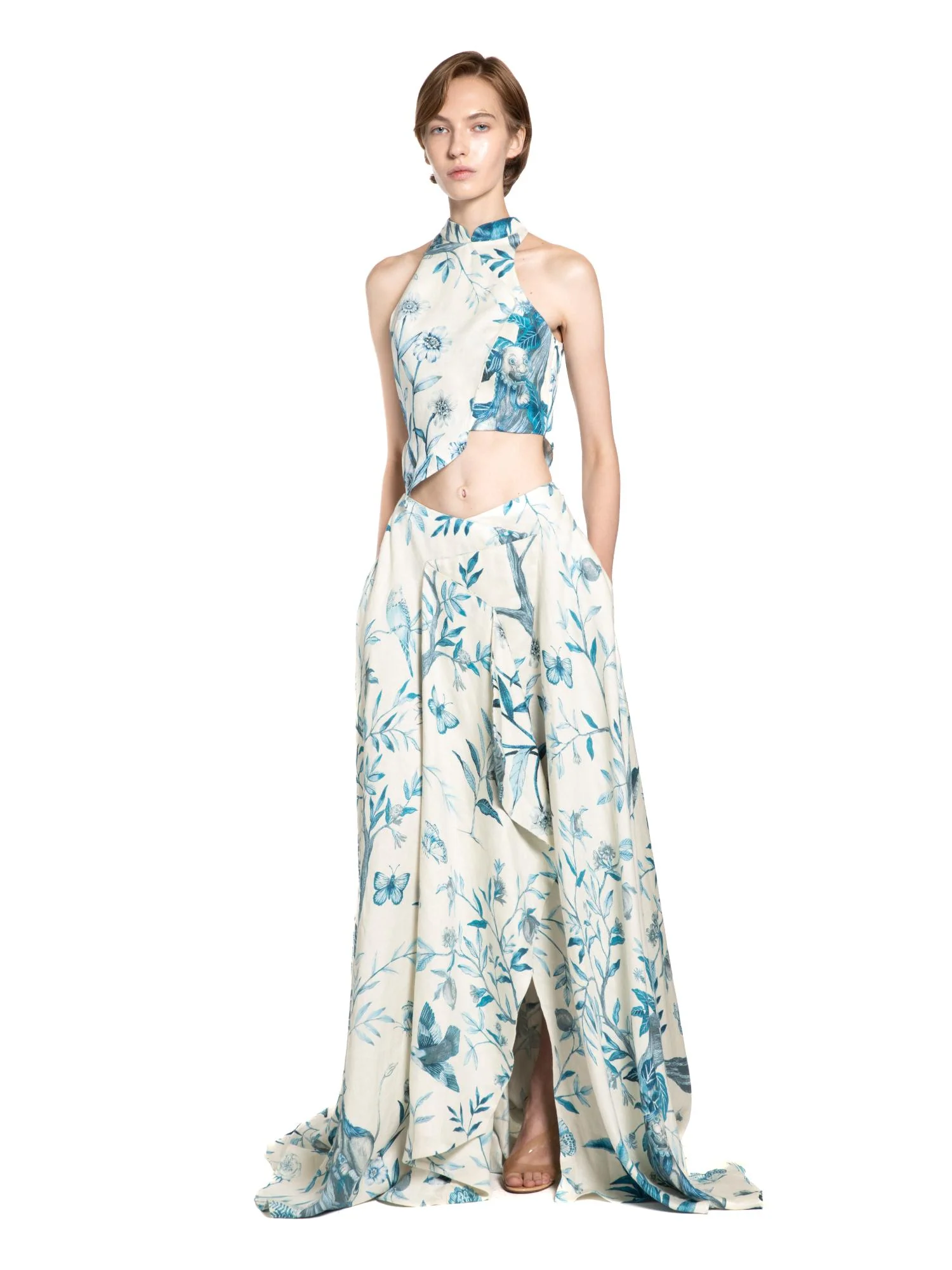 Porcelain Mandarin Collar Sleeveless Top - Image 6