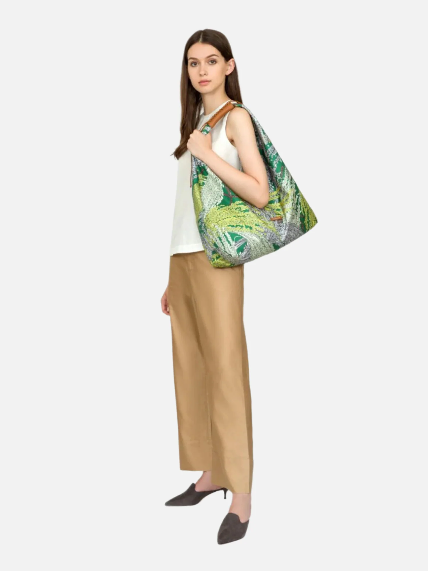 Rice Large Silk Twill Hobo Bag - Image 5