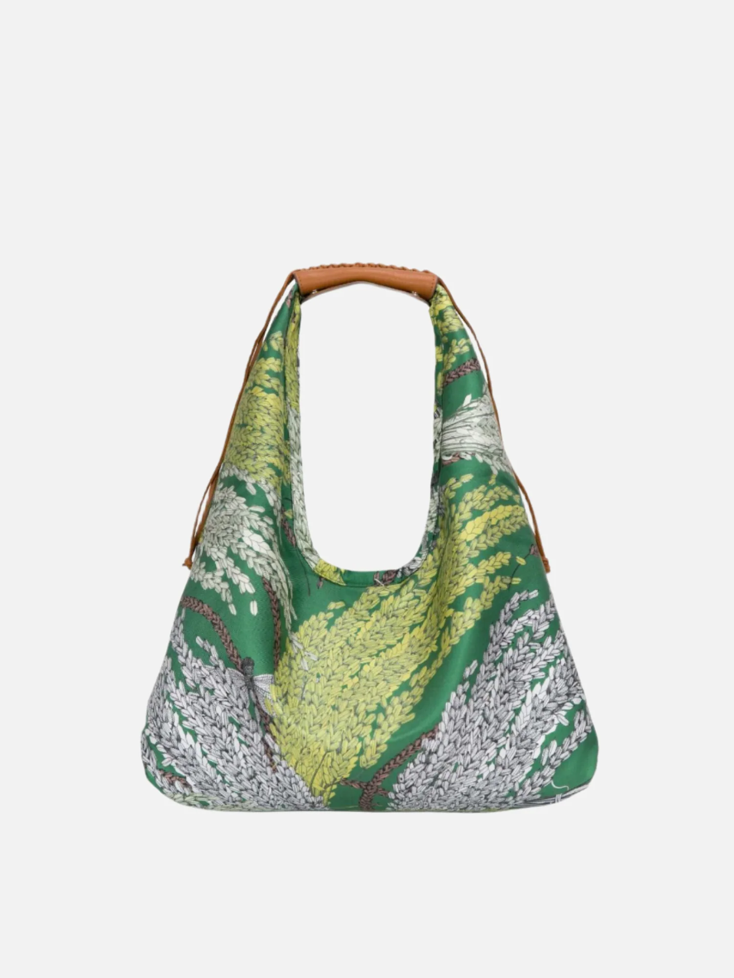 Rice Small Silk Twill Hobo Bag - Image 4