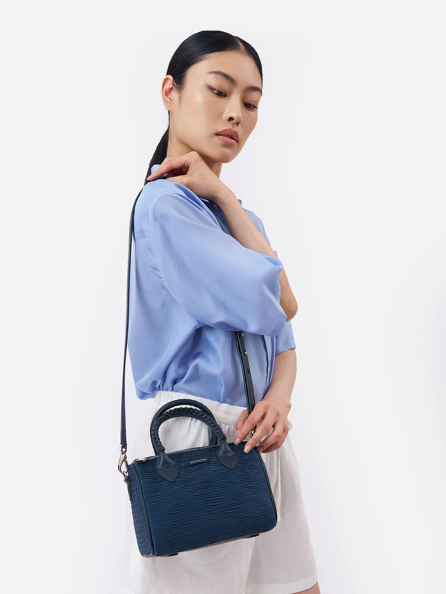 Silk Pleated Mini Bangkok Satchel - Image 5