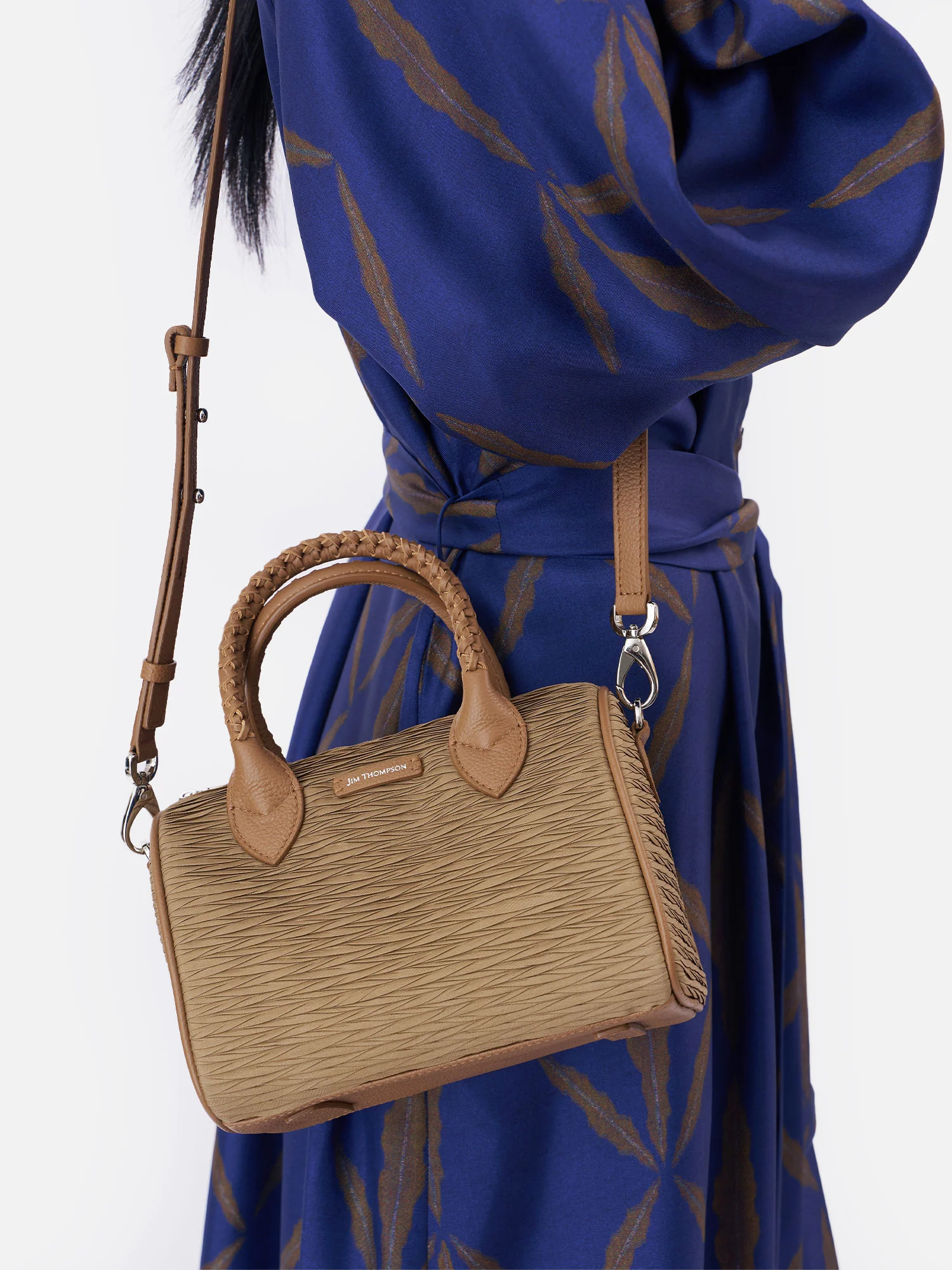 Silk Pleated Mini Bangkok Satchel - Image 4