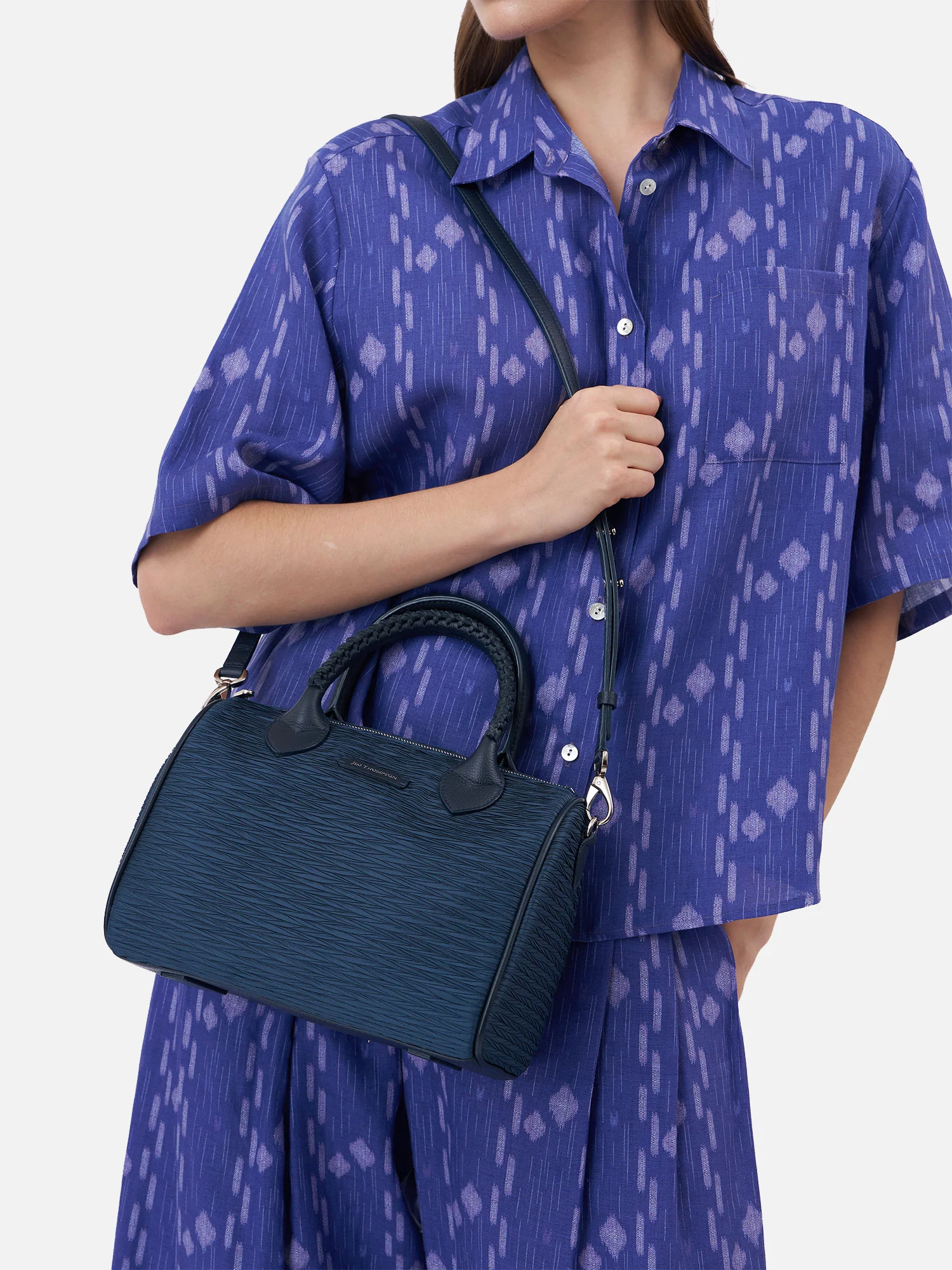 Silk Pleated Small Bangkok Satchel - Image 4