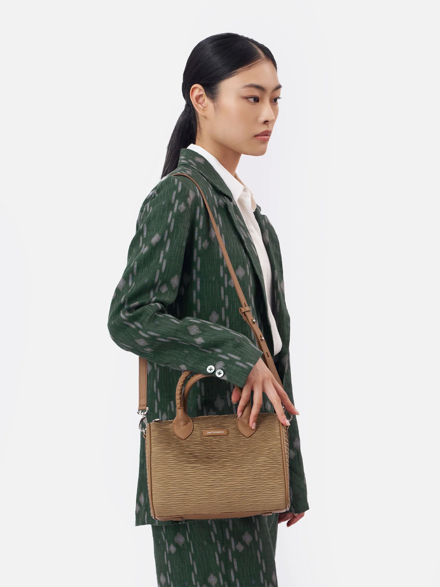 Silk Pleated Small Bangkok Satchel - Image 3