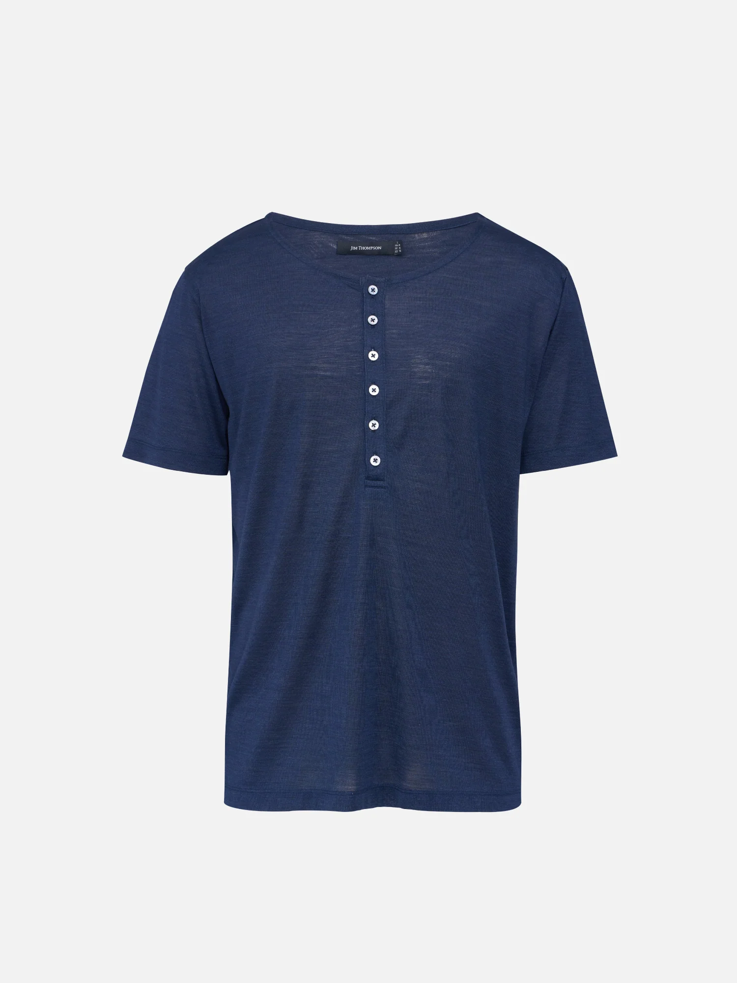 Silk/Rayon Half Placket T-Shirt - Image 2