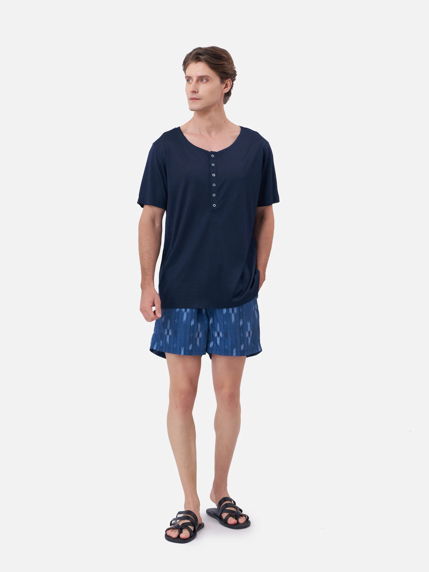 Silk/Rayon Half Placket T-Shirt - Image 4