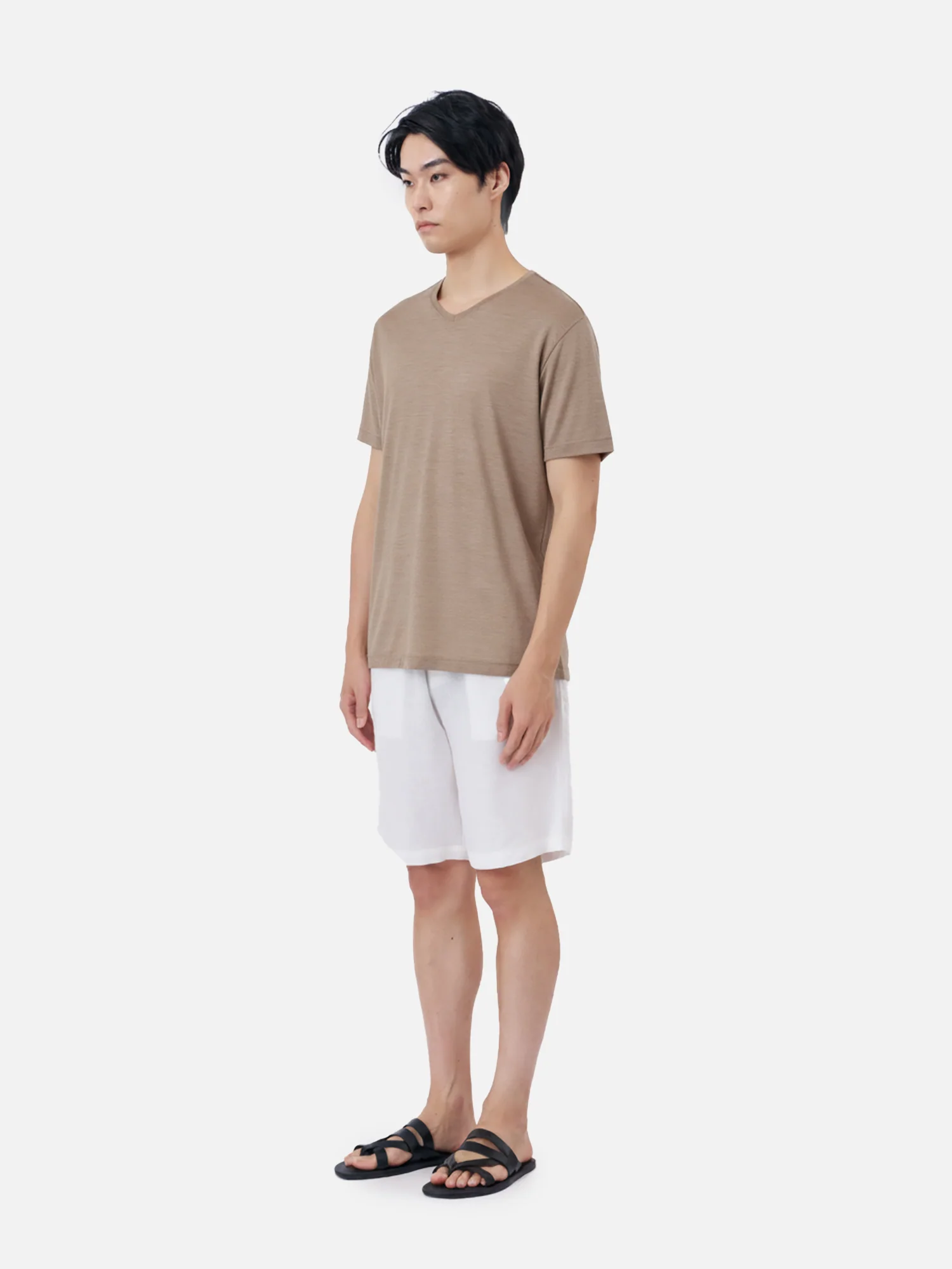 Silk/ Rayon V-Neck T-Shirt - Image 3