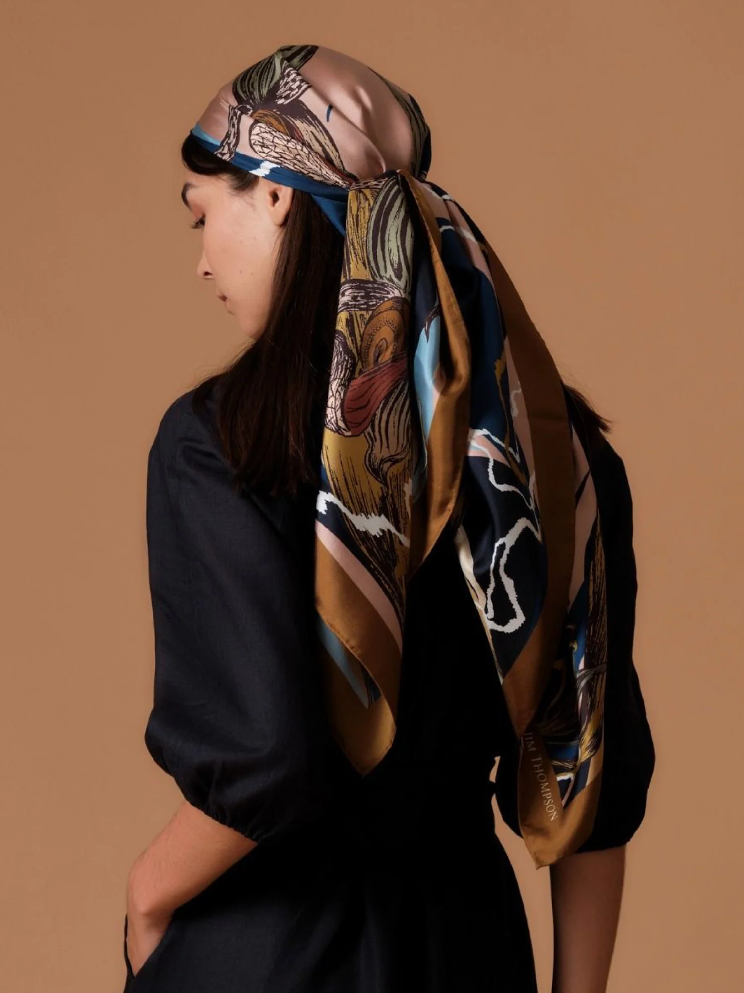 Slipper Orchid Silk Twill Printed Scarf - Image 3
