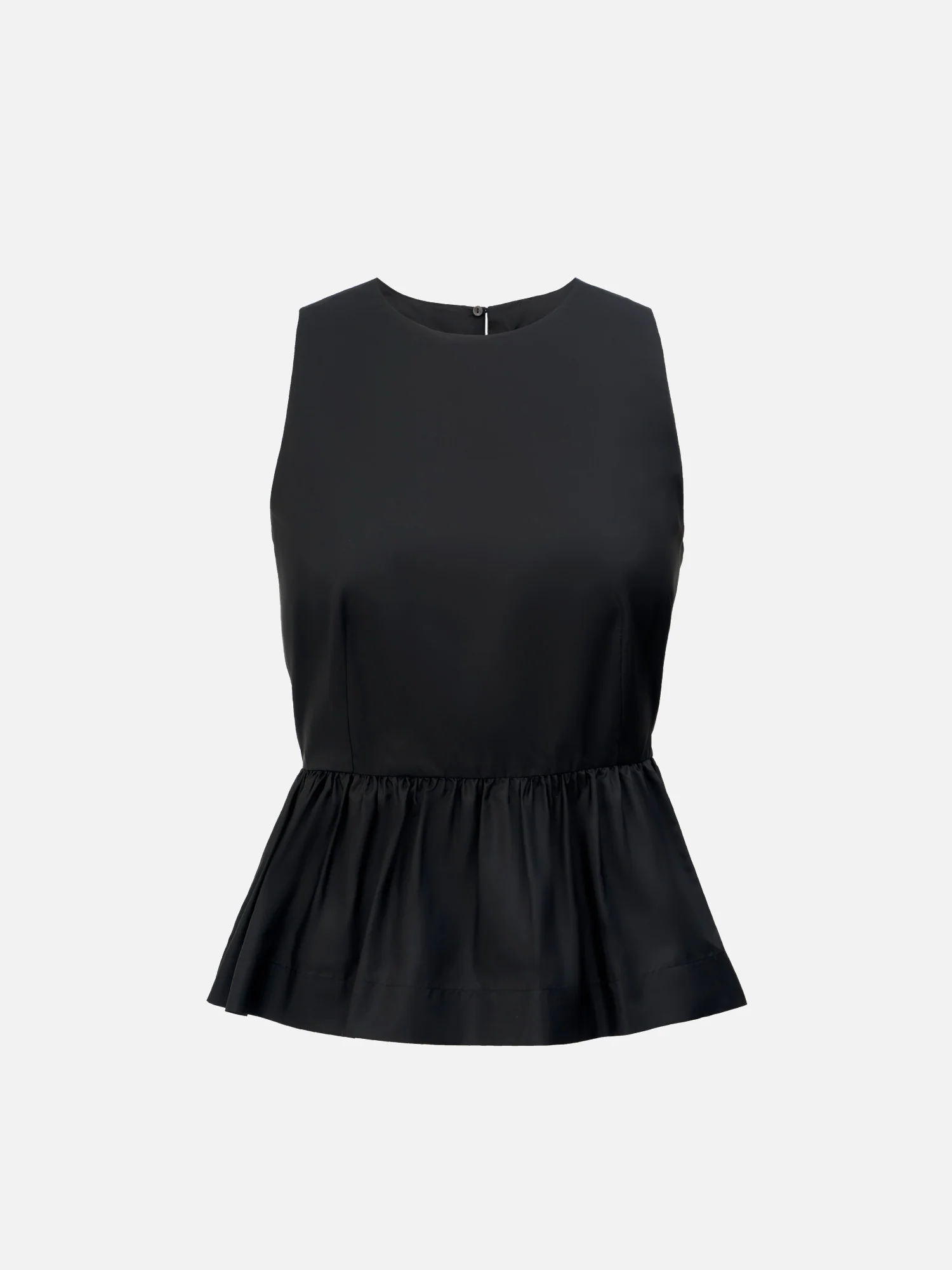 Solid Silk Sleeveless Peplum Top - Image 11