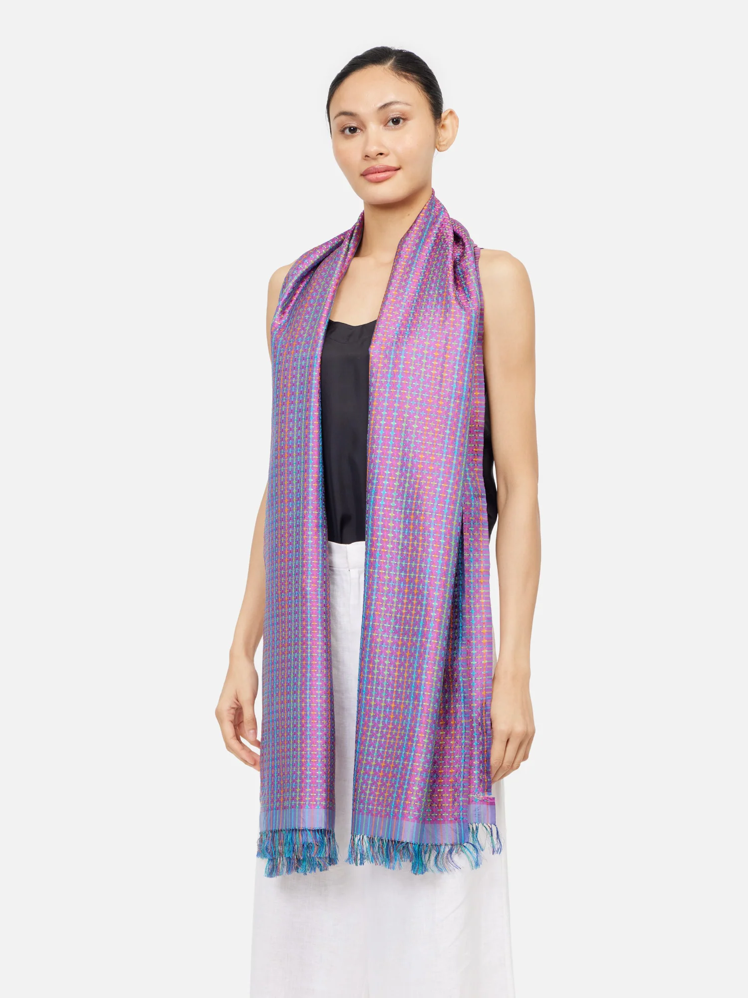 Sparkle Star Handwoven Silk Scarf - Image 3