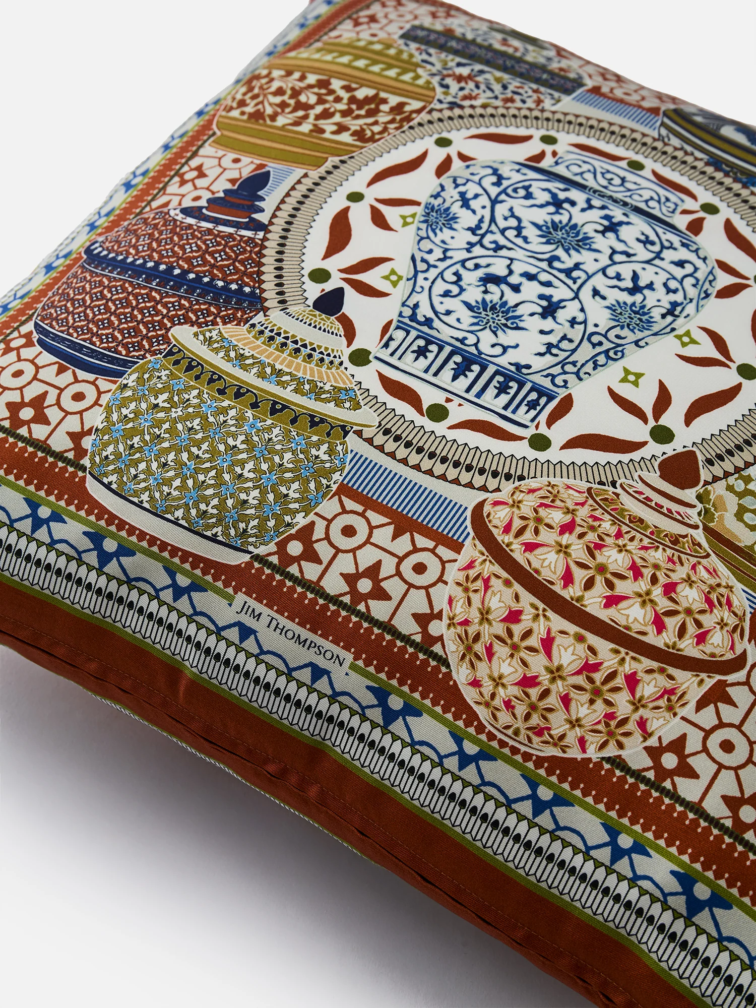 Story of Pottery Silk Cushion Cover - Image 3