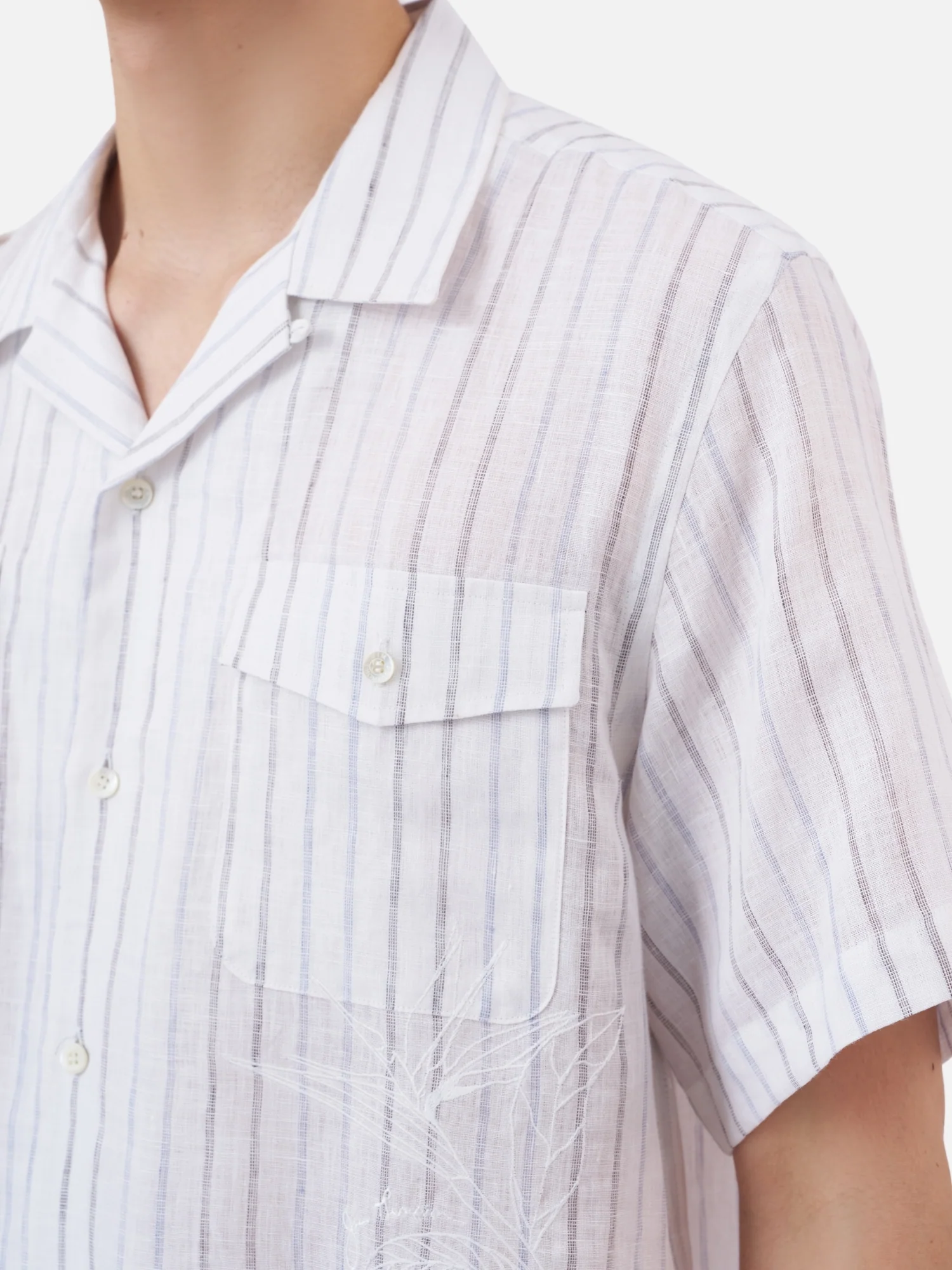 Stripe Linen Hawaiian Shirt - Image 5