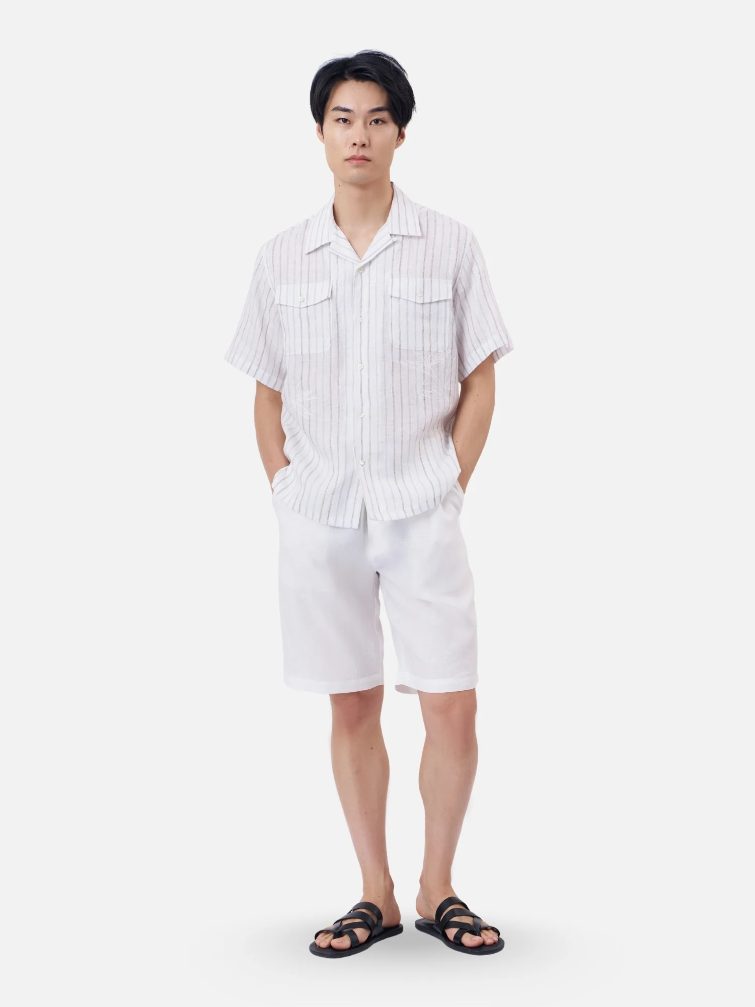 Stripe Linen Hawaiian Shirt - Image 6