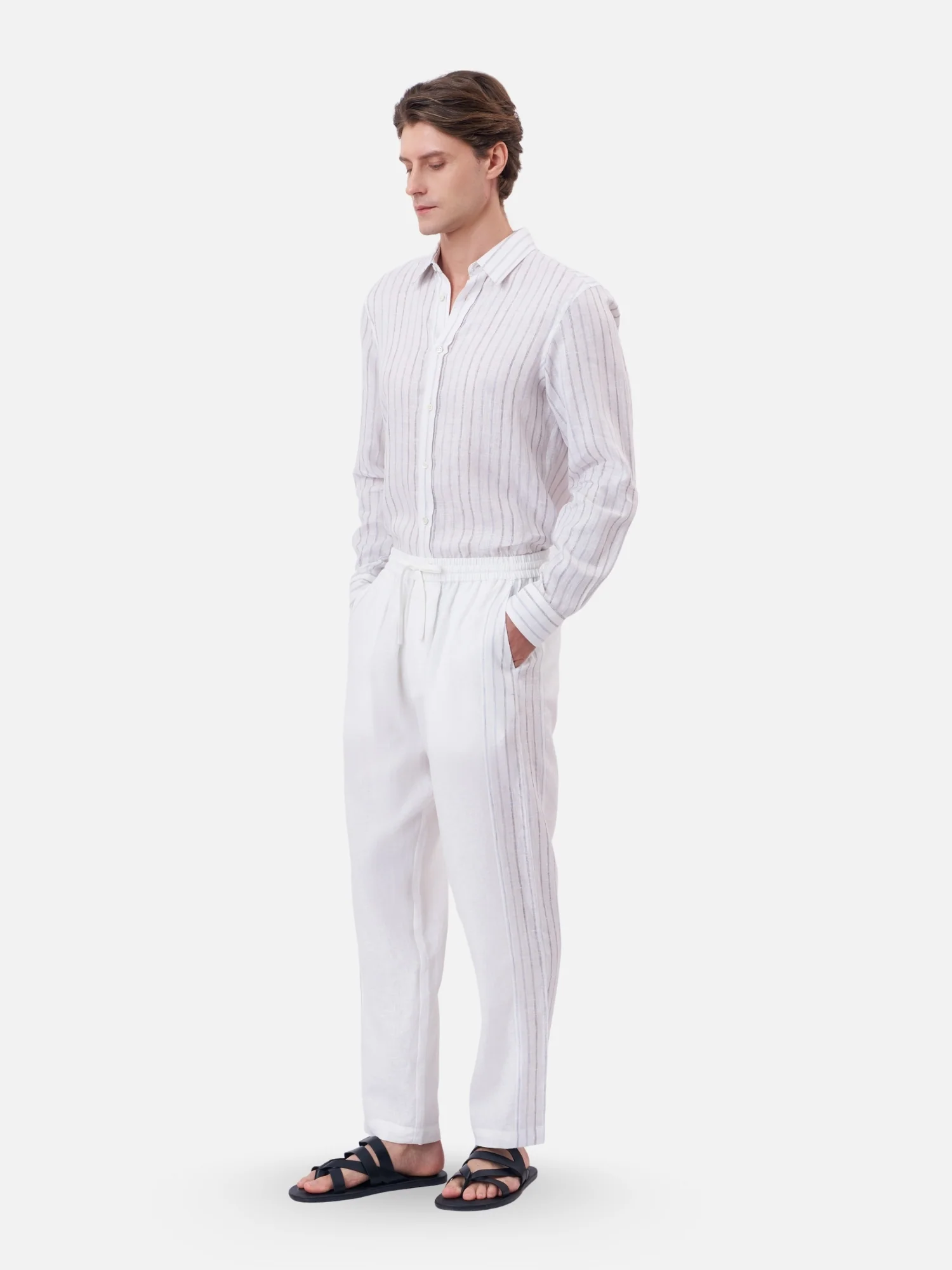 Stripe Linen Trousers - Image 5