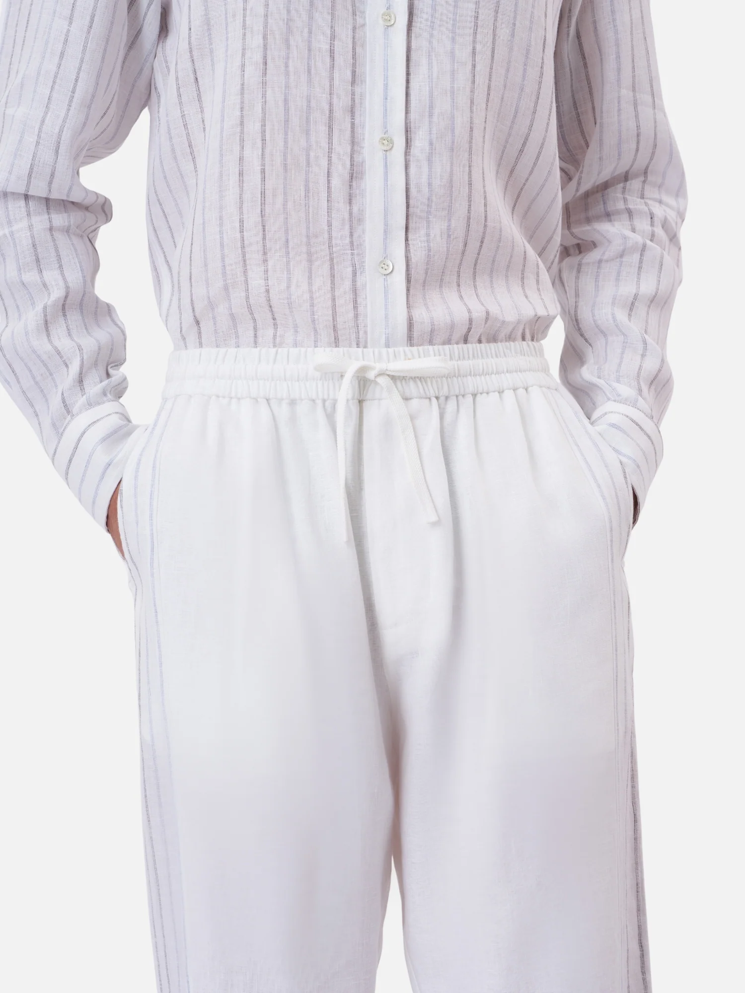 Stripe Linen Trousers - Image 7