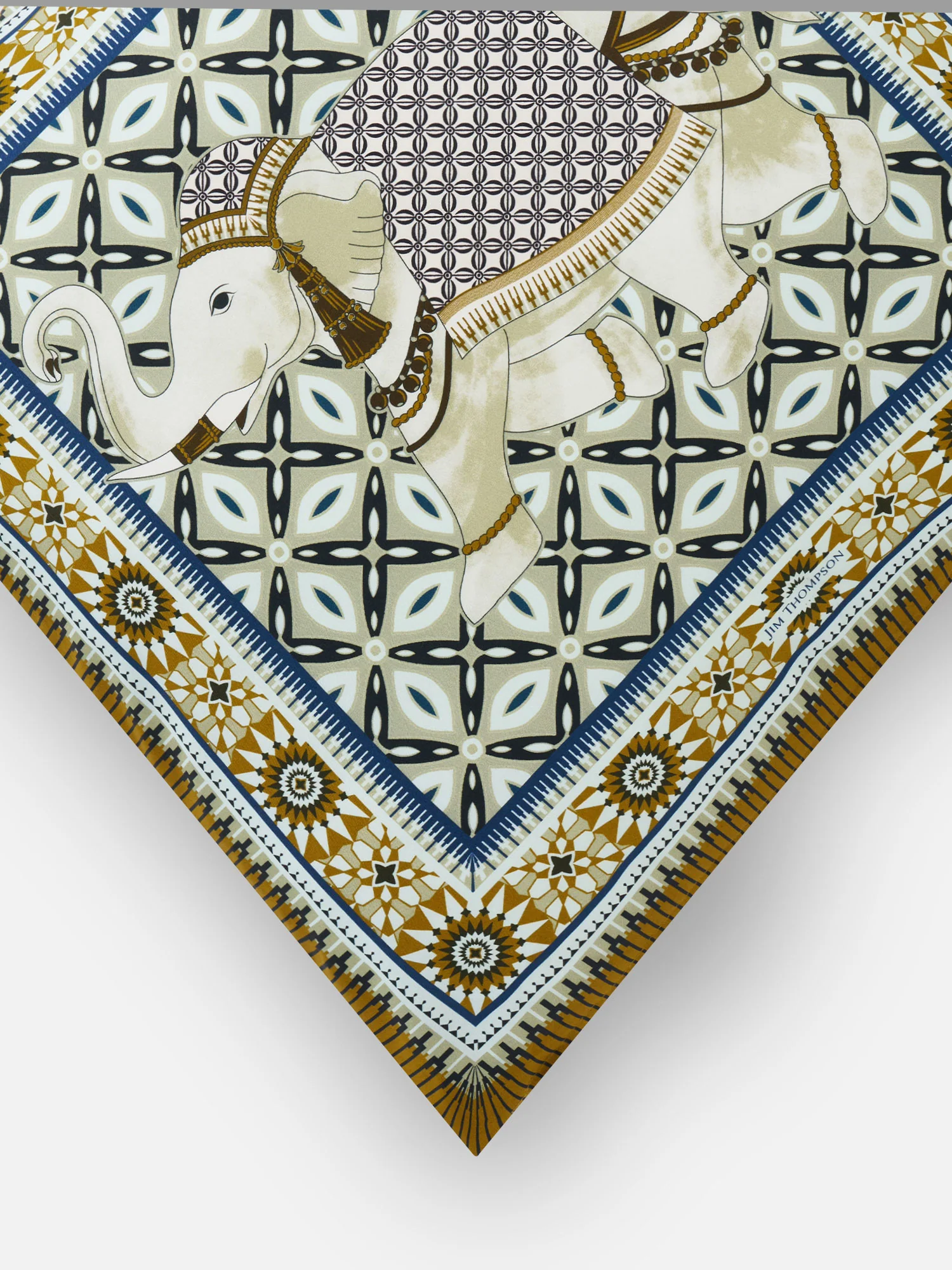 Tesserae Elephant Silk Cushion Cover 18" - Image 2