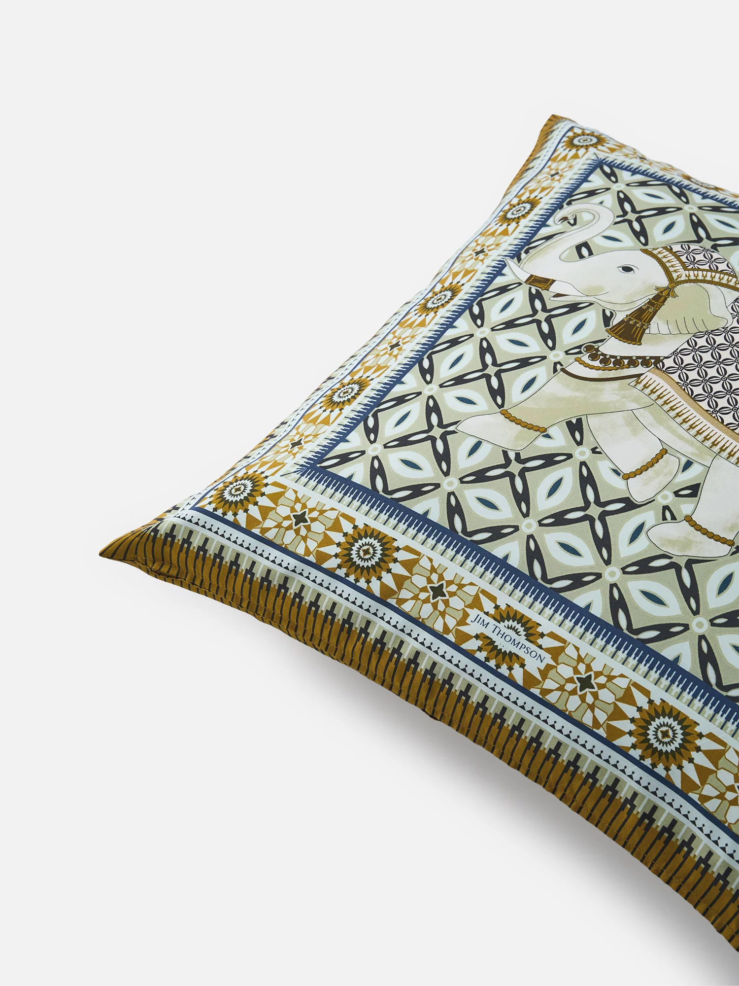 Tesserae Elephant Silk Cushion Cover 18" - Image 4