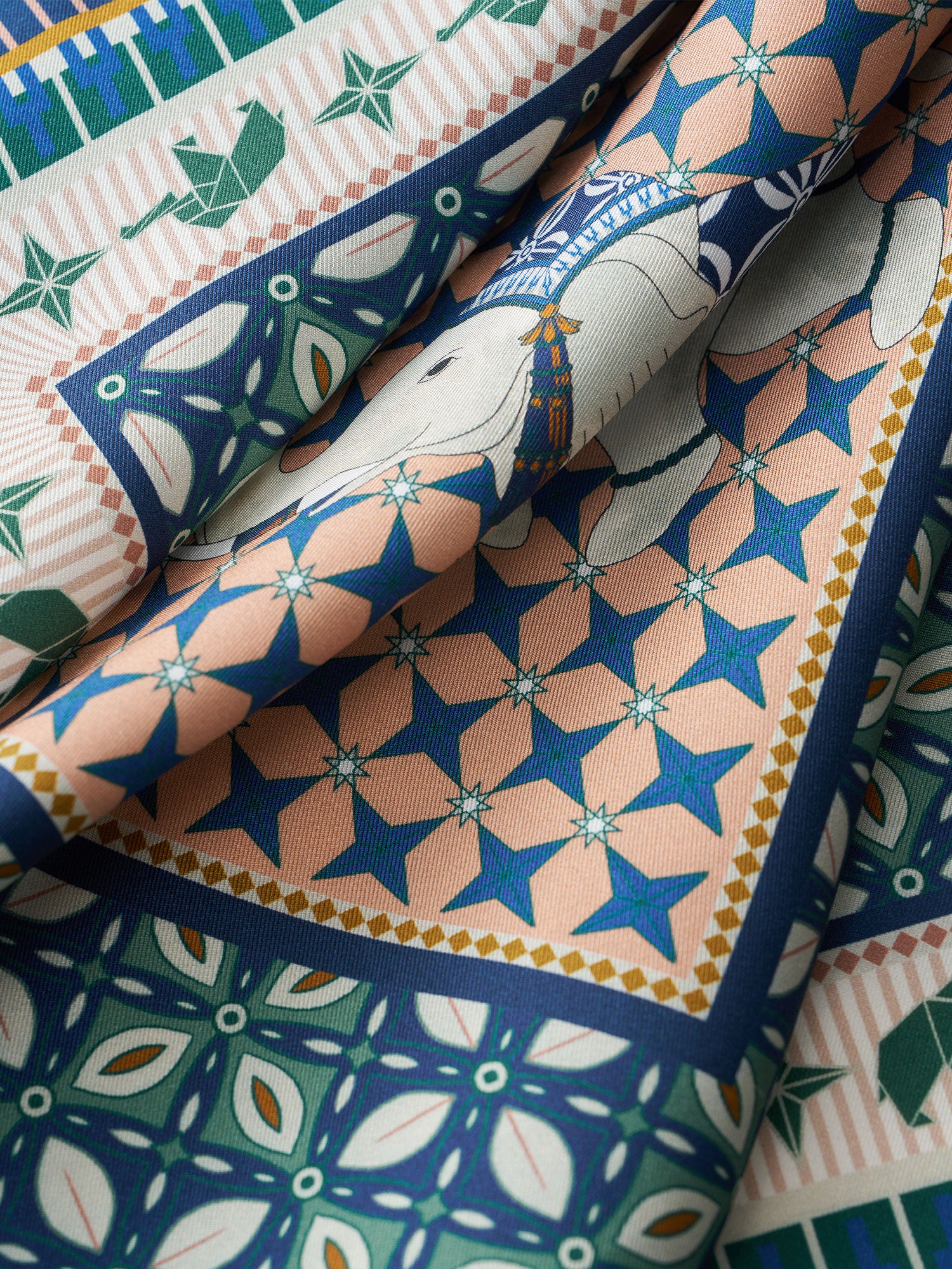 Tesserae Elephant Silk Napkin - Image 2