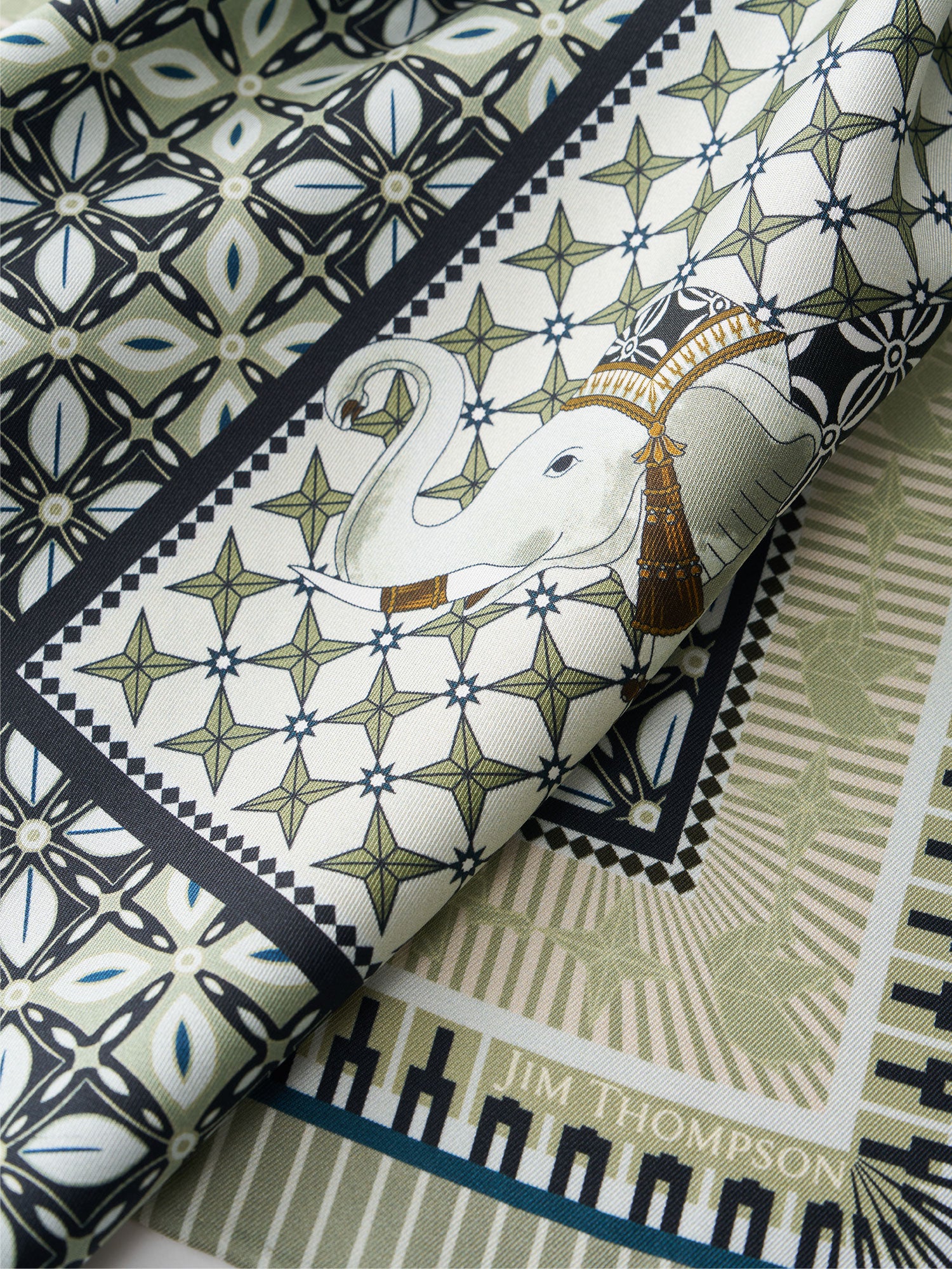 Tesserae Elephant Silk Napkin - Image 2