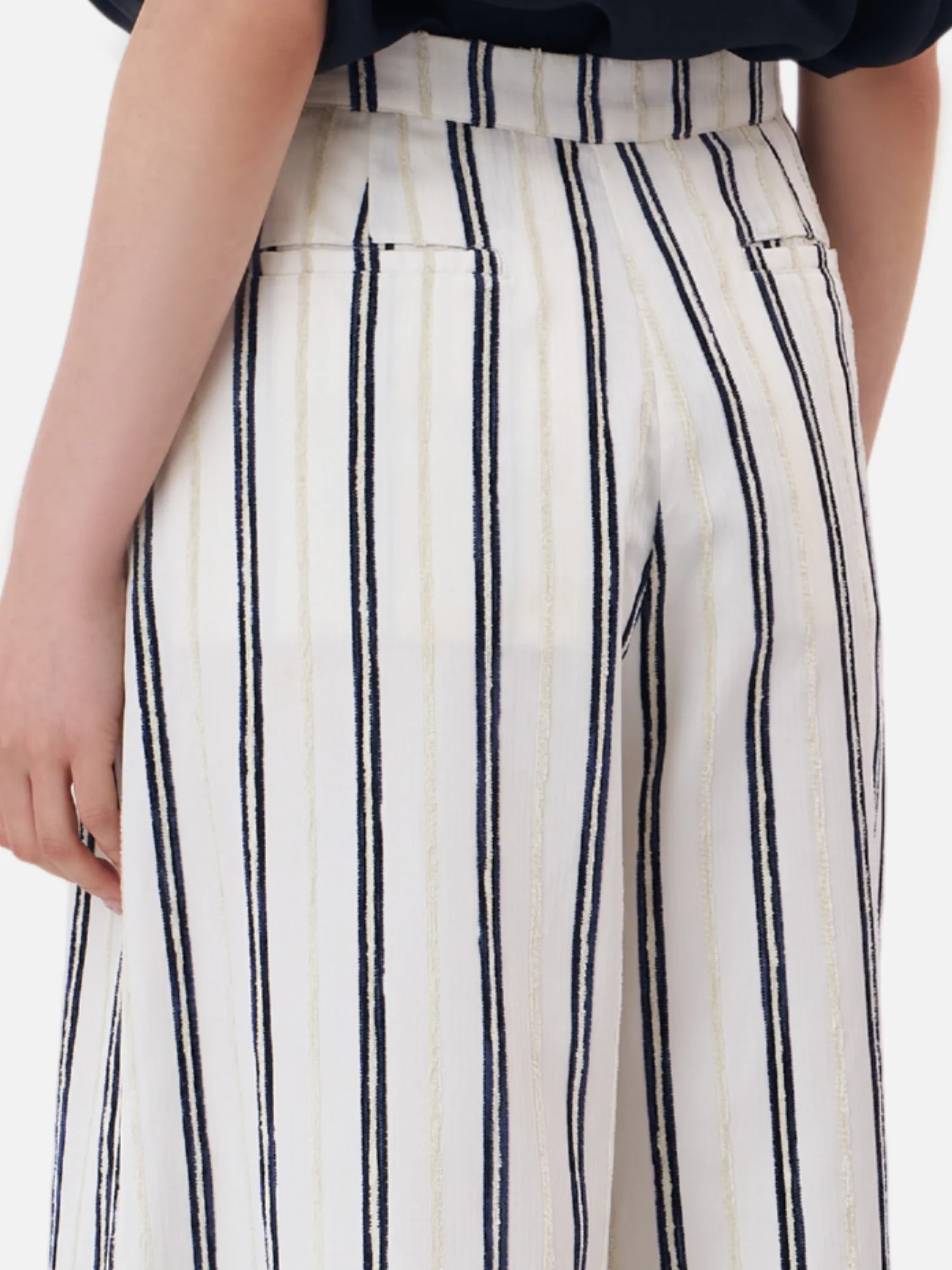 THA-RA Chenille Double-Pleated Wide-Leg Trousers - Image 7