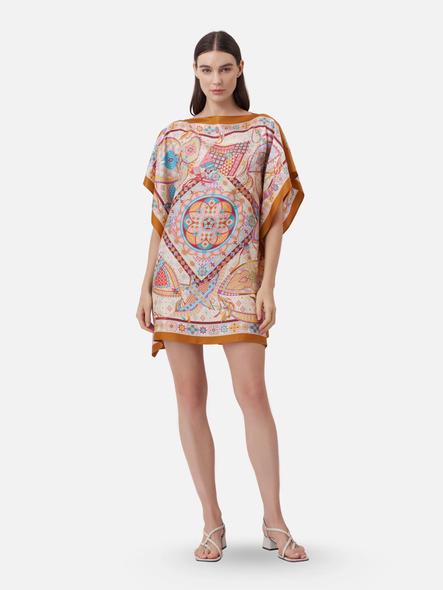 Thai Kite Silk Twill Scarf Poncho - Image 3