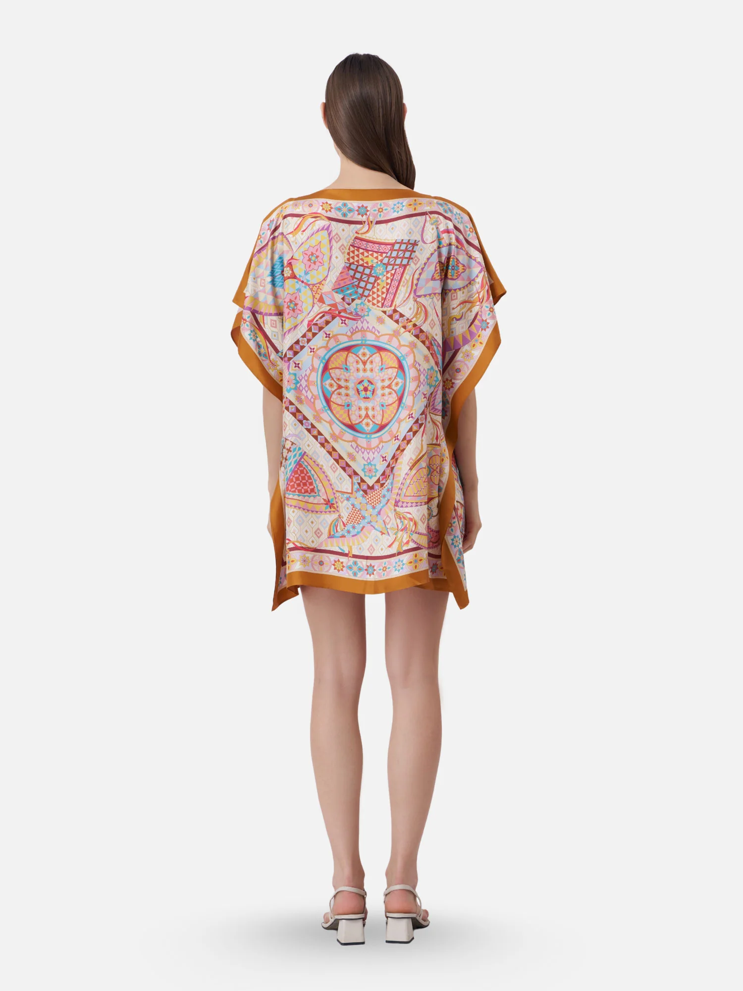 Thai Kite Silk Twill Scarf Poncho - Image 4