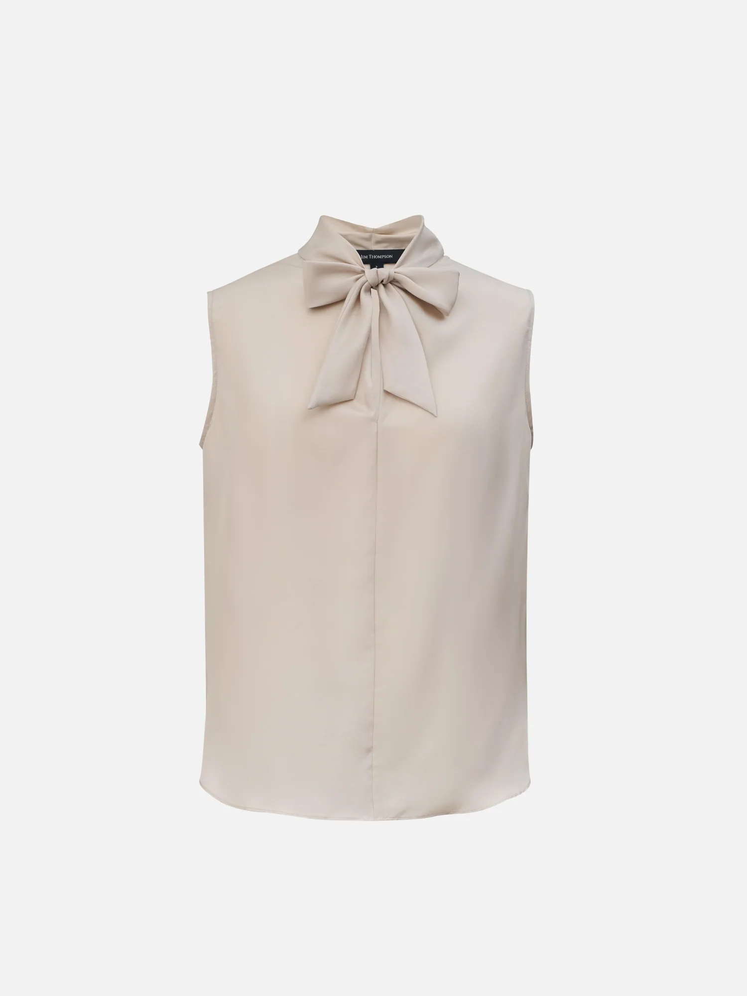 Tie Neck Sleeveless Silk Blouse - Image 2