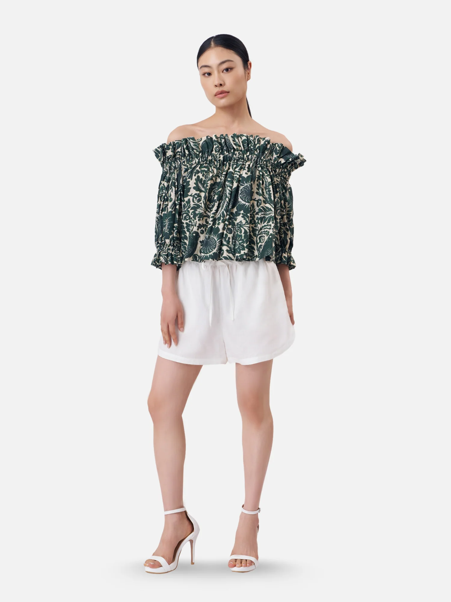 Trogon Birds Linen Off-Shoulder Top - Image 4