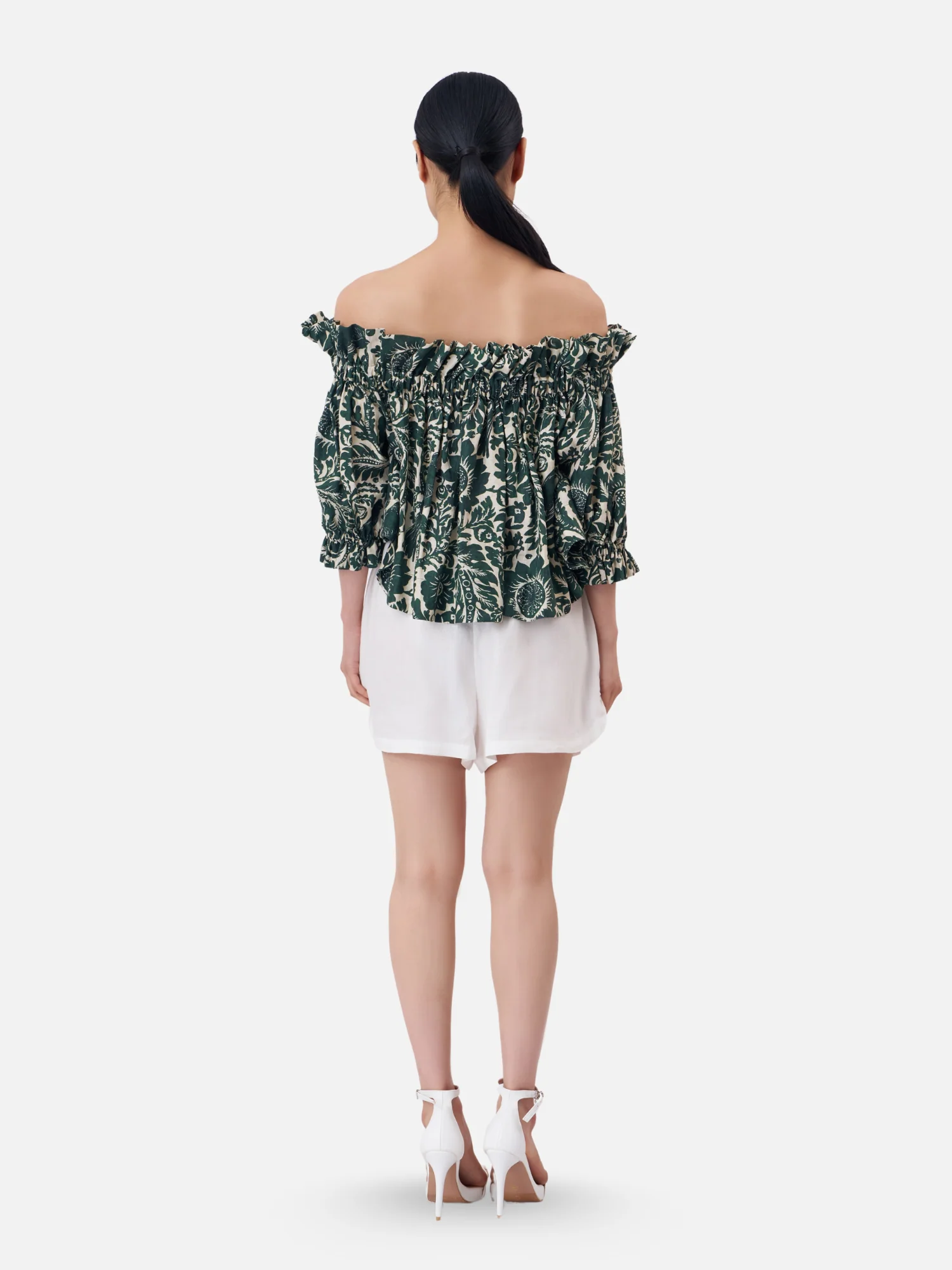 Trogon Birds Linen Off-Shoulder Top - Image 5