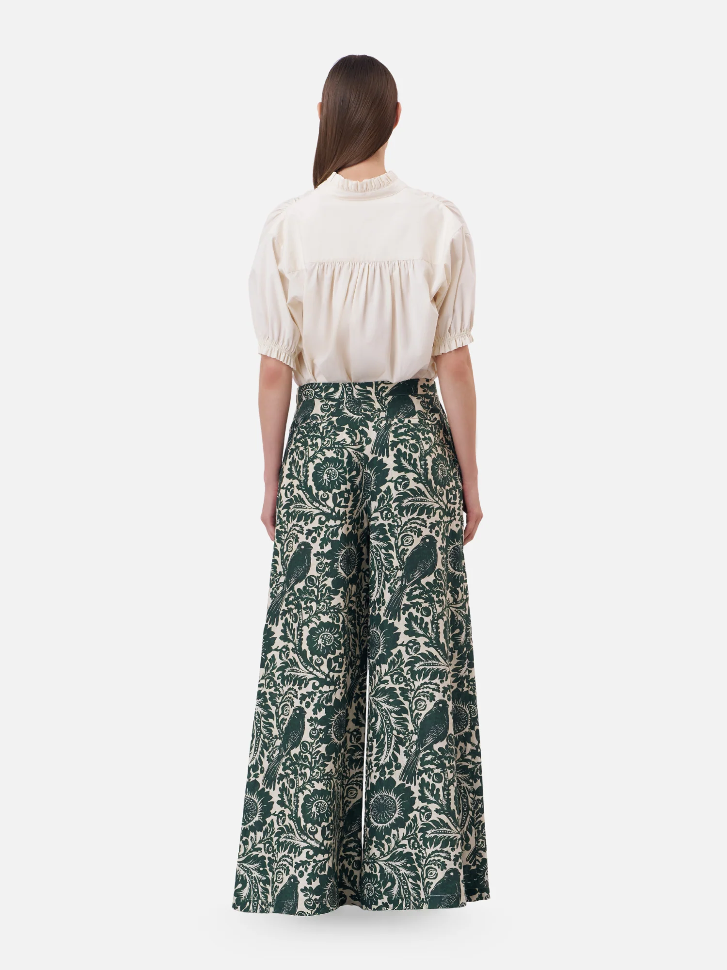 Trogon Birds Linen Pleated Trousers - Image 5
