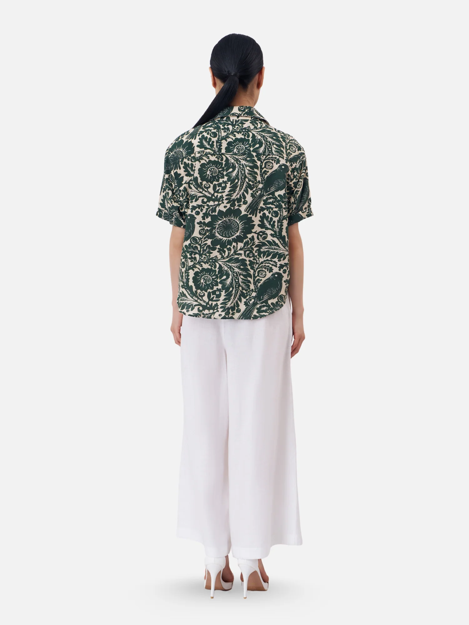 Trogon Birds Roll Up Sleeve Blouse - Image 6
