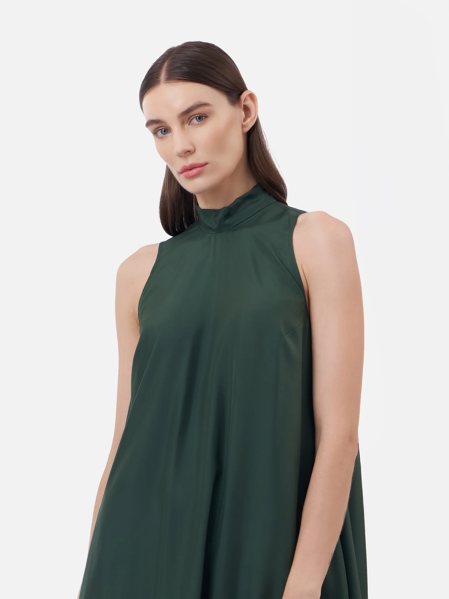 Turtle Neck Maxi Silk Dress - Image 3
