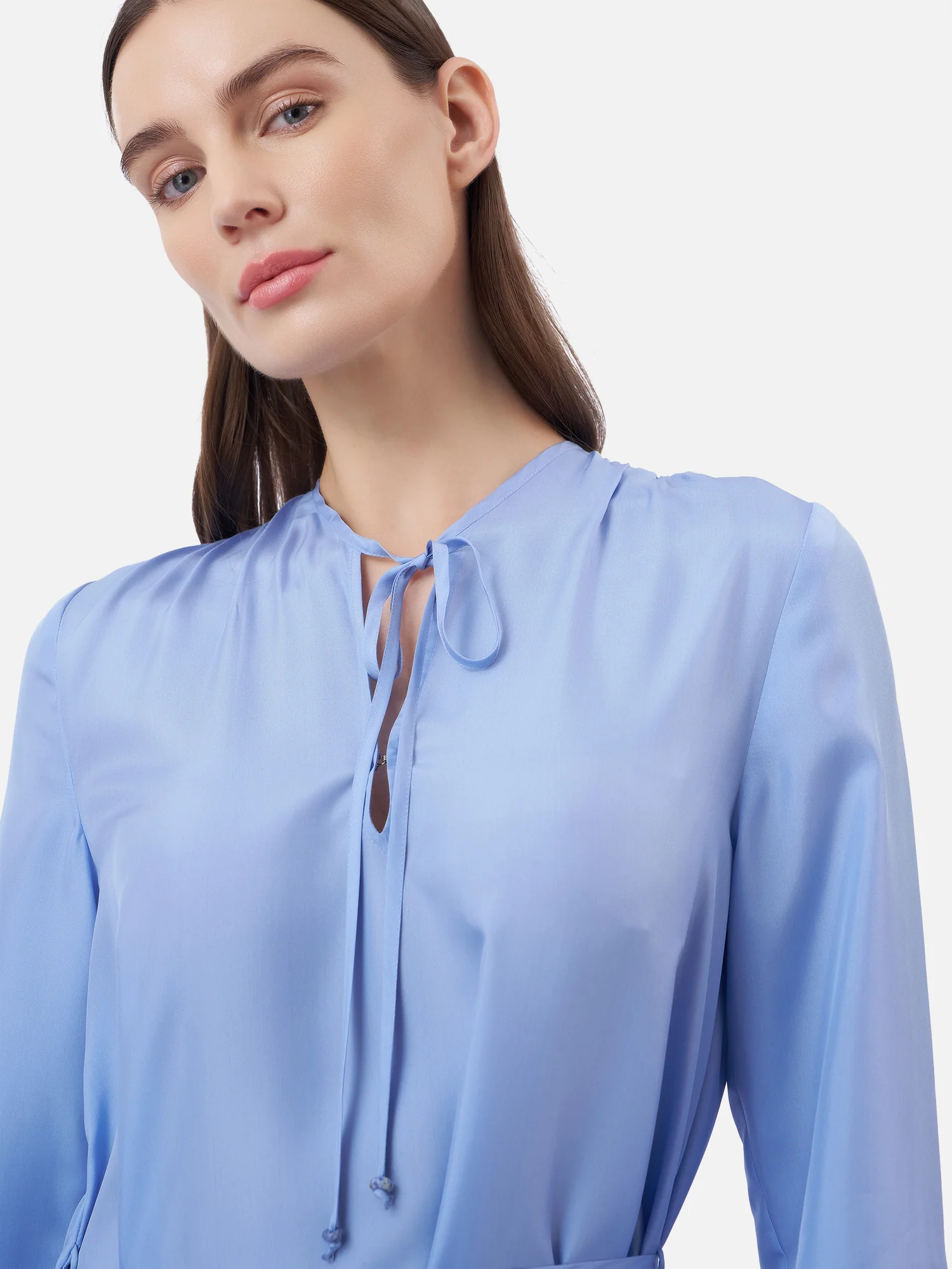 V-Neck Relaxed Silk Maxi Dress - Image 3