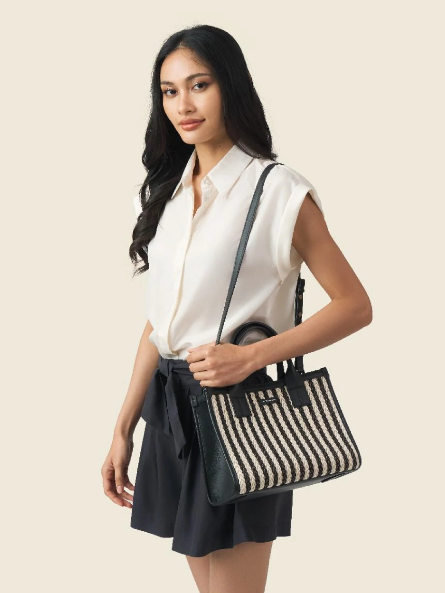 Woven Stripe Mini Phuket Tote - Image 4